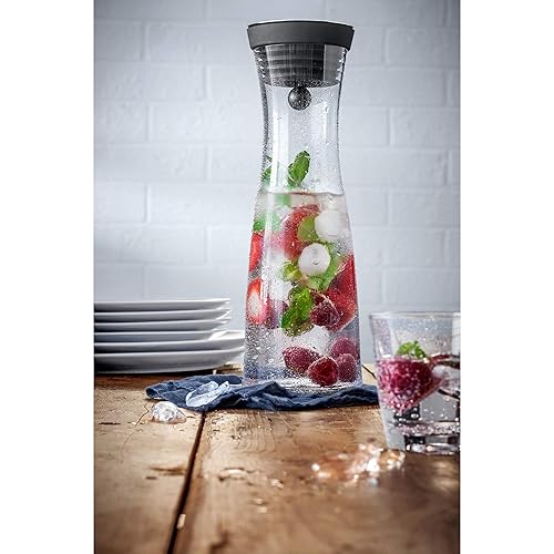 WMF Basic Water Decanter 1L Height 29 cm close-Up Stopper glass cromarganA Stainless Steel Silver