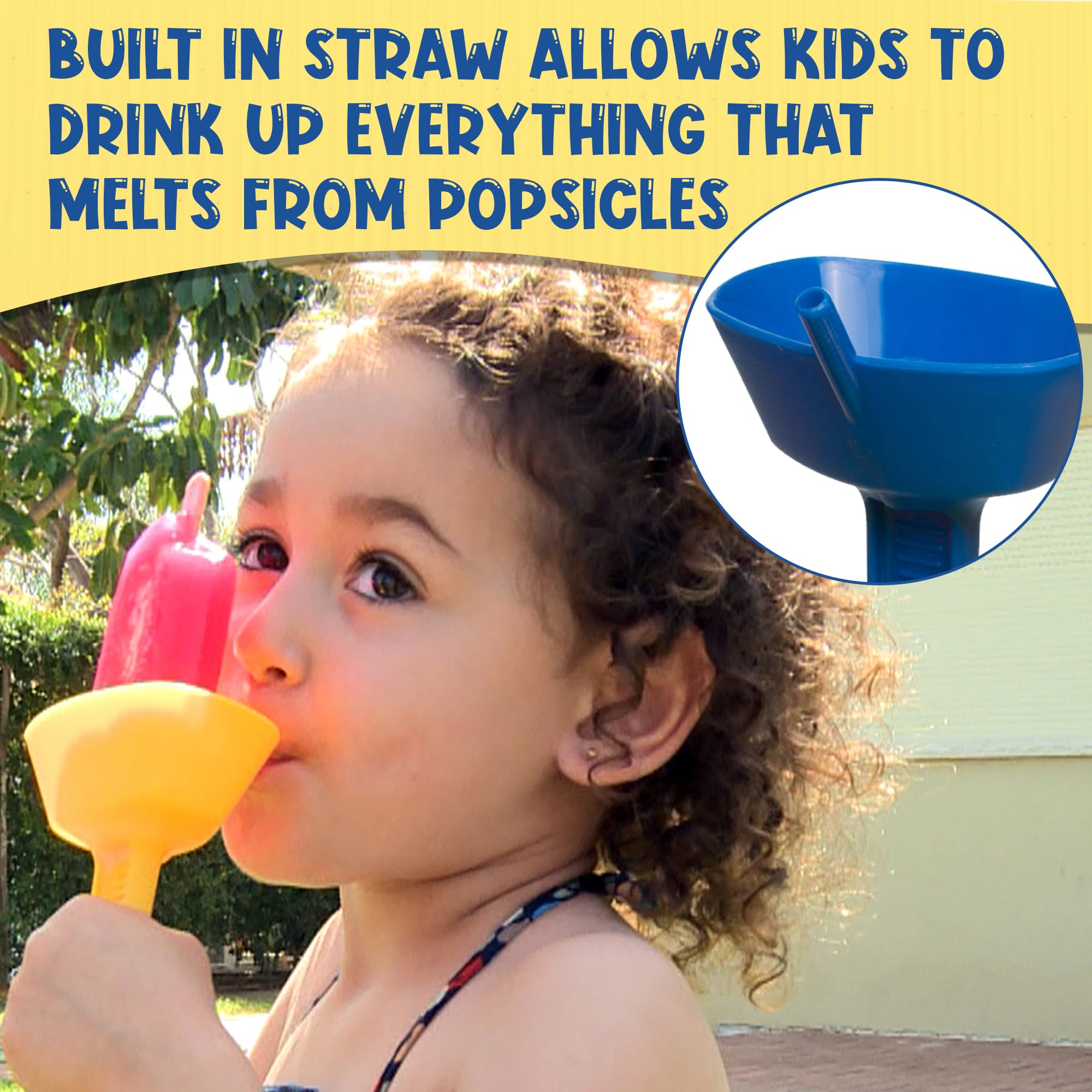 The Original Pop No Drop Popsicle Holder - Mess-Free Frozen Treats Holder With Straw - Drip Free, Bpa Free & Dishwasher Safe - N