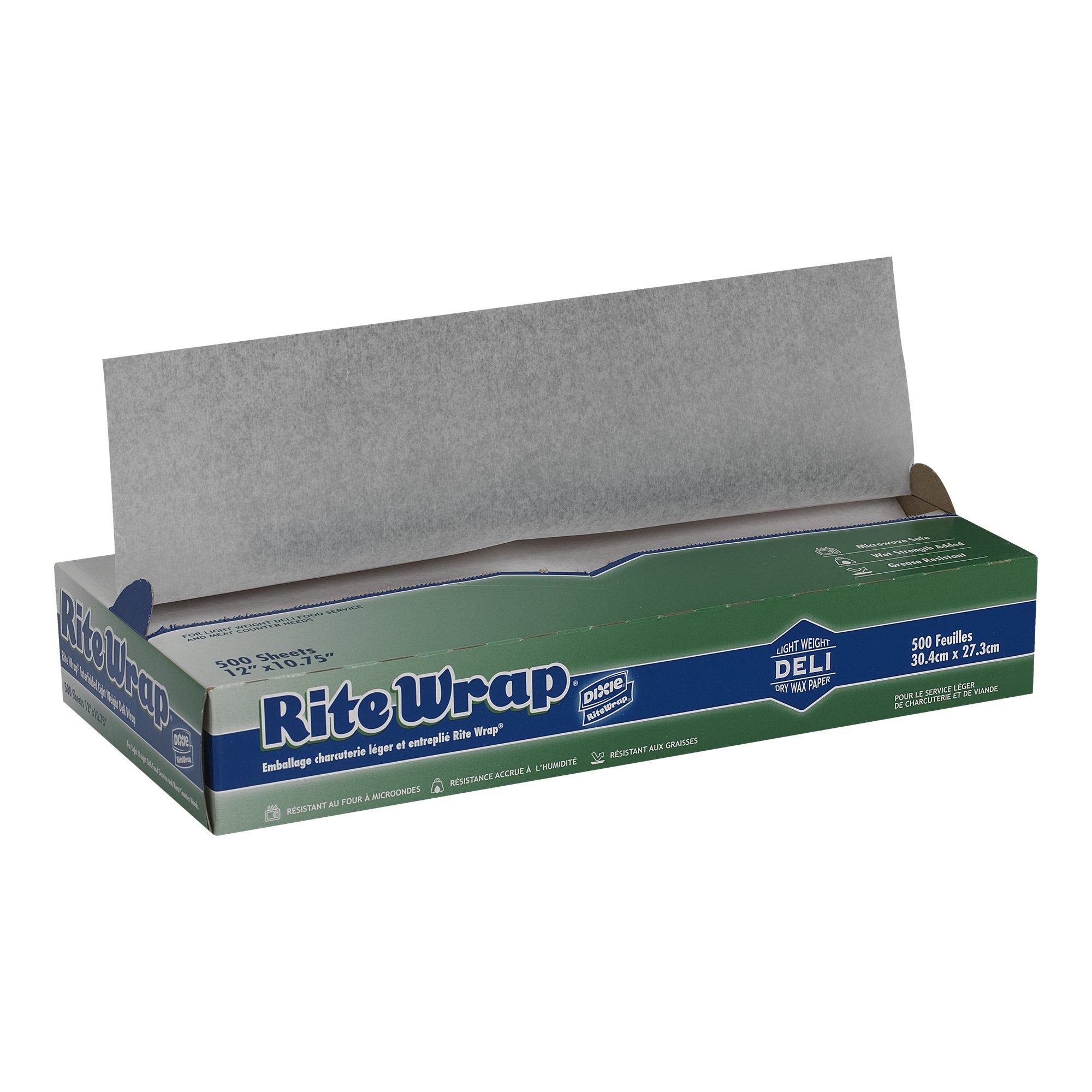 Dixie Rite-Wrap, RW126, White, Light-Weight Interfolded Dry Wax Deli Paper 10.75 Width x 12 Length by GP PRO (Georgia-Pacific) (