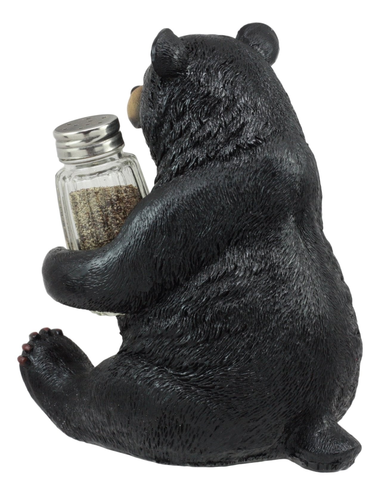 Ebros Gift Cuddling Black Teddy Bear Salt and Pepper Shakers 7" Tall Resin Figurine for Rustic Cabin Lodge Decor