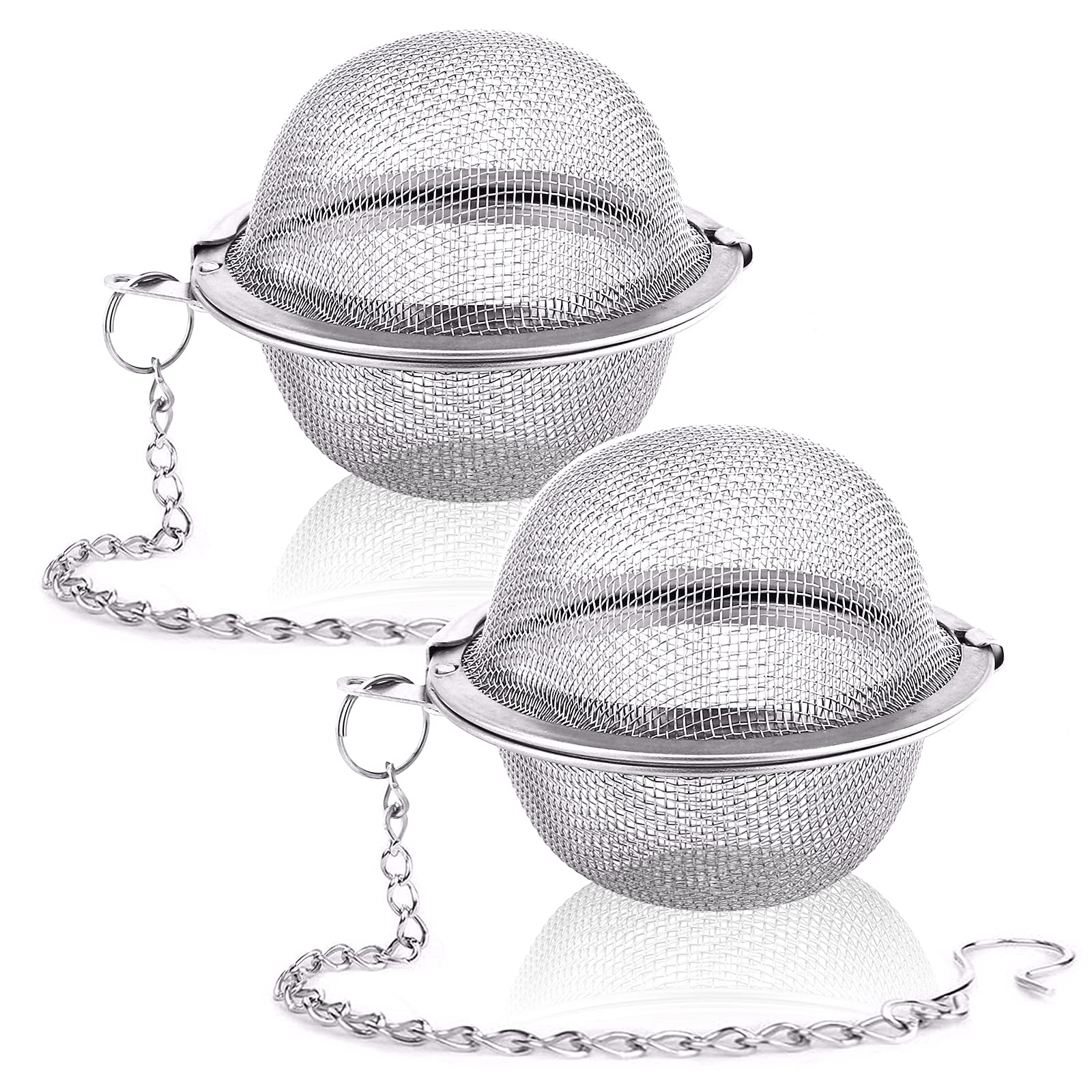 Siasky 2Pcs Stainless Steel Mesh Tea Infuser, 2.1 Inch Tea Ball, Strainer Tea Diffuser, Steeper For Filtering Tea