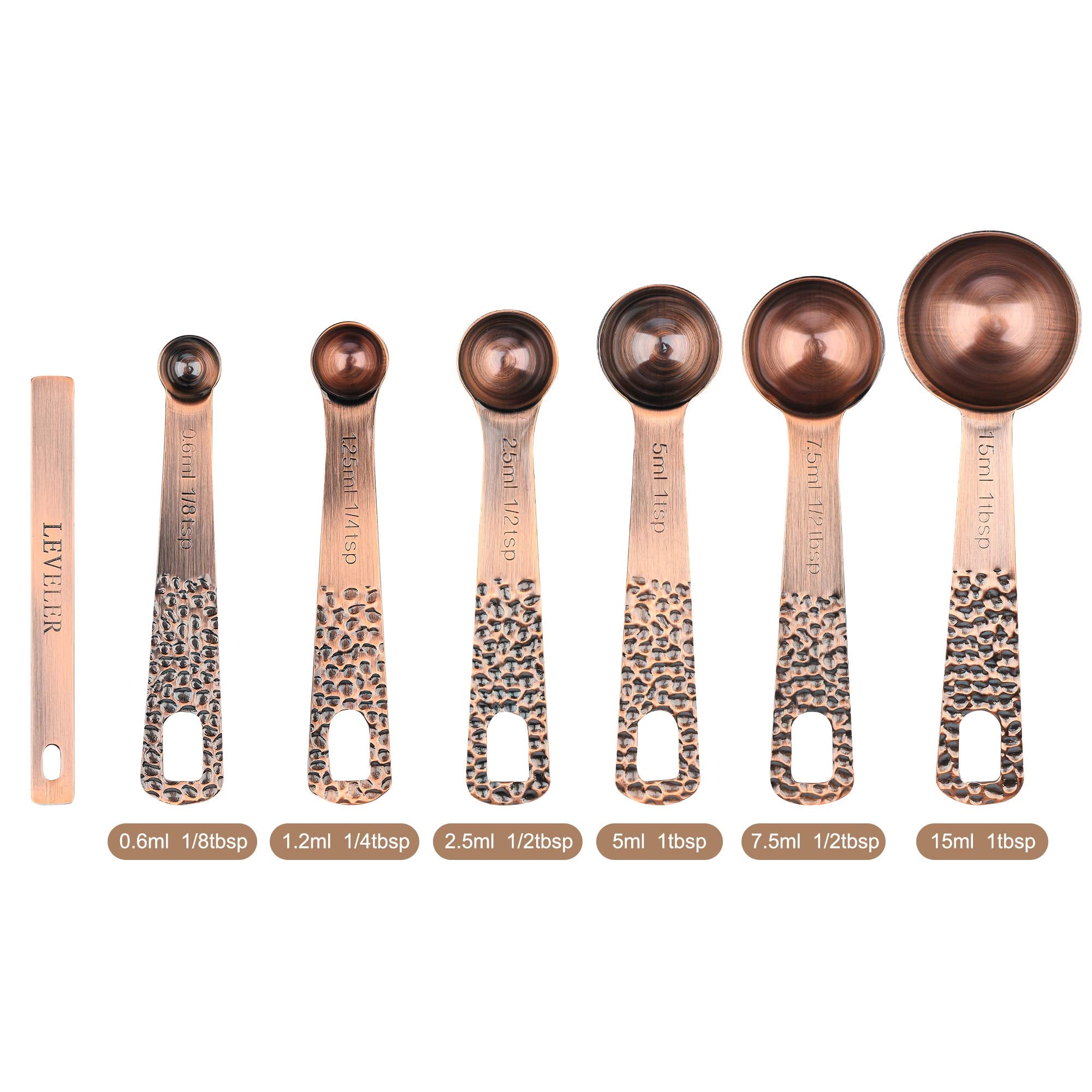 Smithcraft Copper Measuring Cups And Spoons Set For Baking & Kitchen, Stainless Steel Measuring Cups & Spoons Set, 5 Dry Measuri