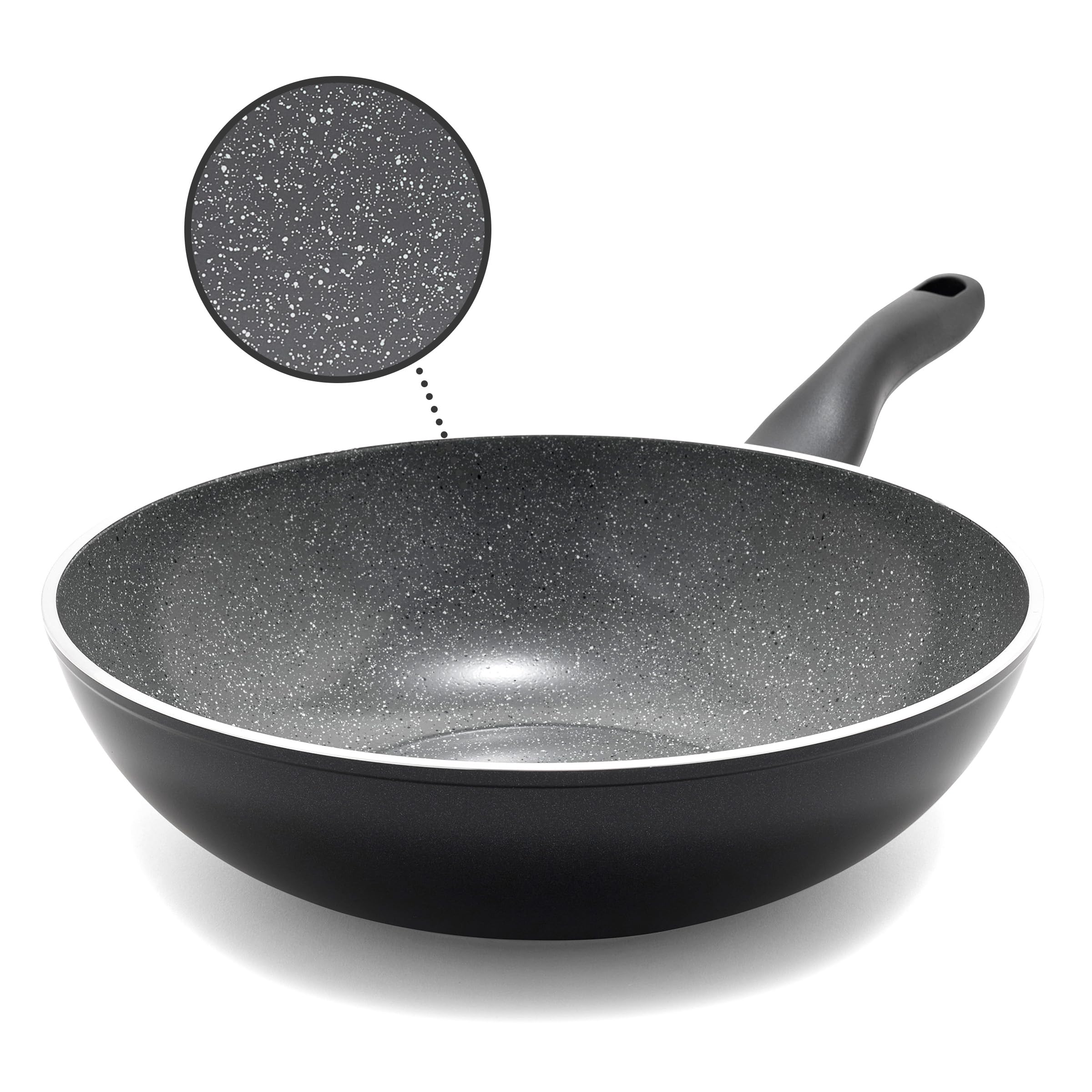 Lumenflon Rigoletto 11    Nonstick Wok Pan, Made in Italy, Layered Ceramic PFAS-Free Surface, Induction Ready Skillet, Dishwashe
