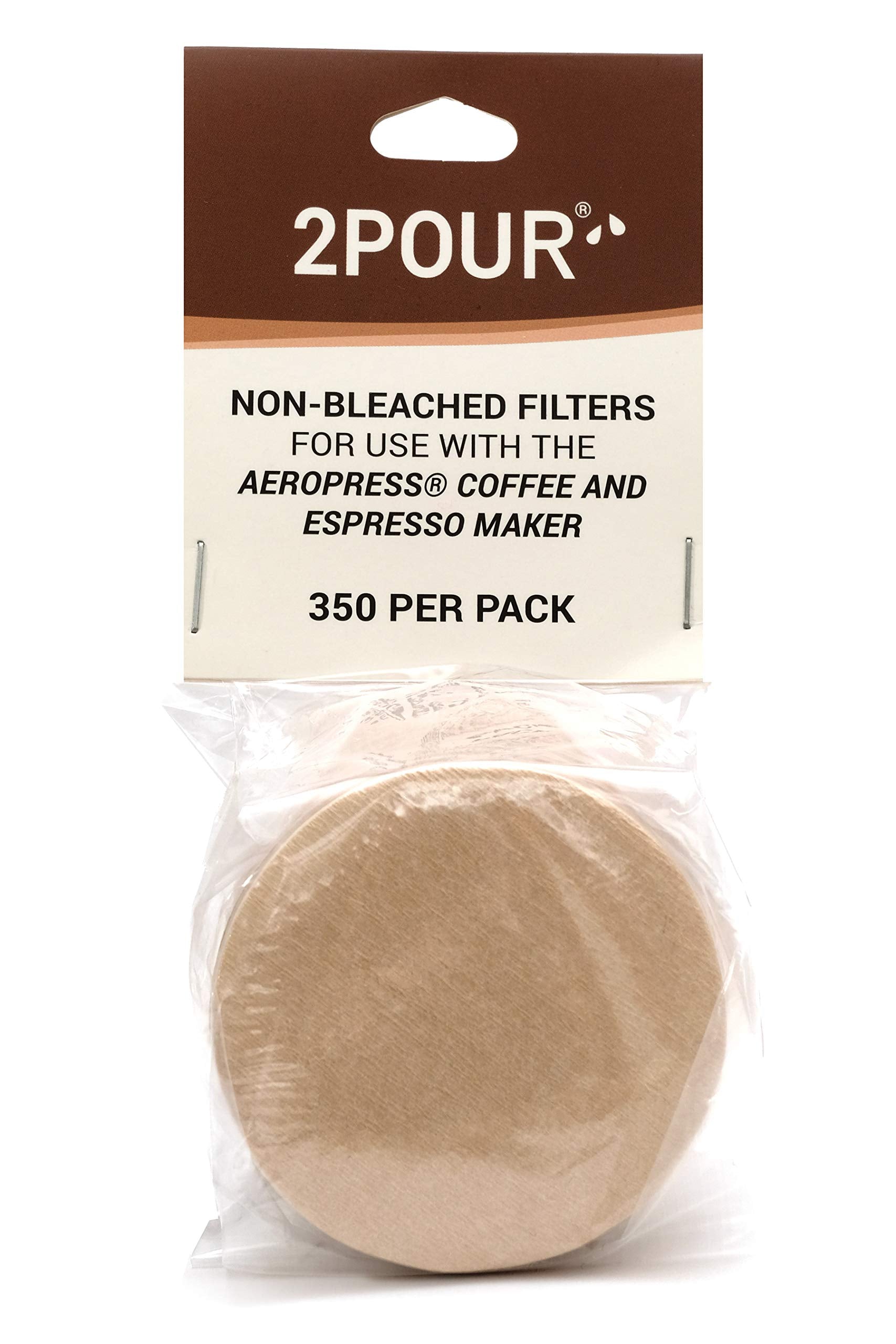 350X (1 Pack) Reusable Replacement Paper Filters Compatible With The Aeropress Coffee Maker/Aeropress Go - Vegan Non Bleached Na