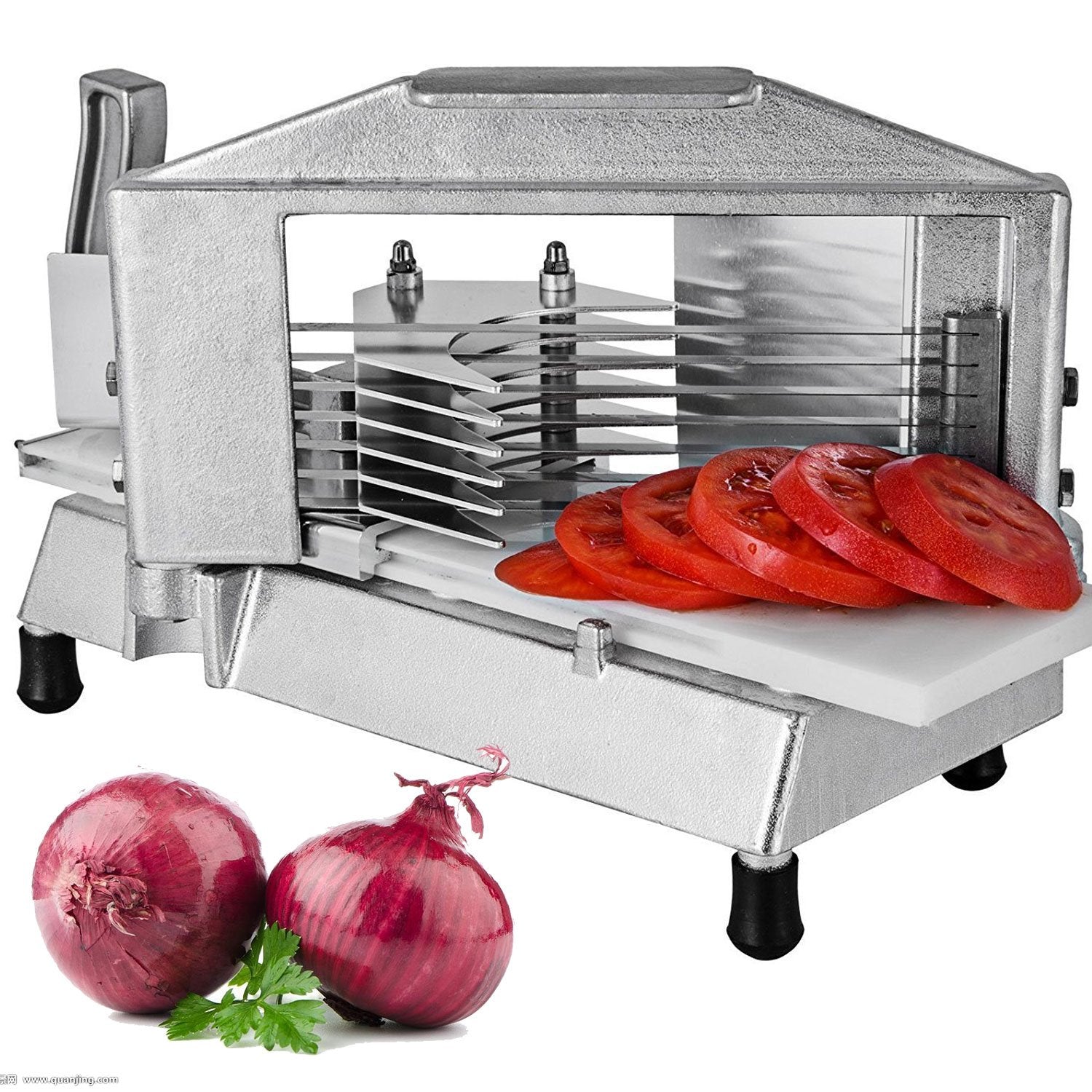Vevor Commercial Tomato Slicer 3/16 Inch Heavy Duty Tomato Slicer Tomato Cutter With Built-In Cutting Board For Restaurant Or Ho