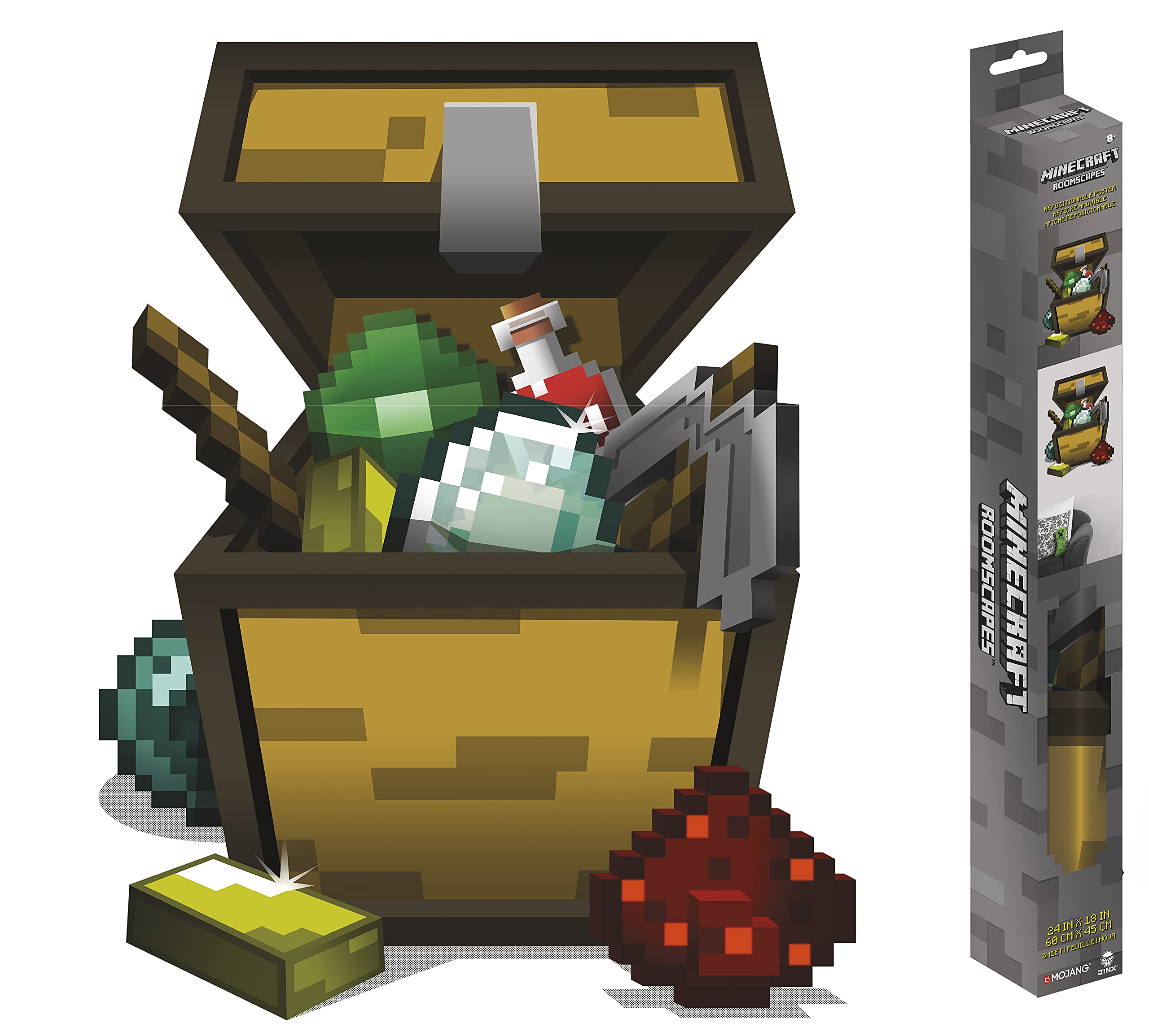 Trends International Roomscapes Minecraft Open Chest 18'' X 24'' Wall Decal