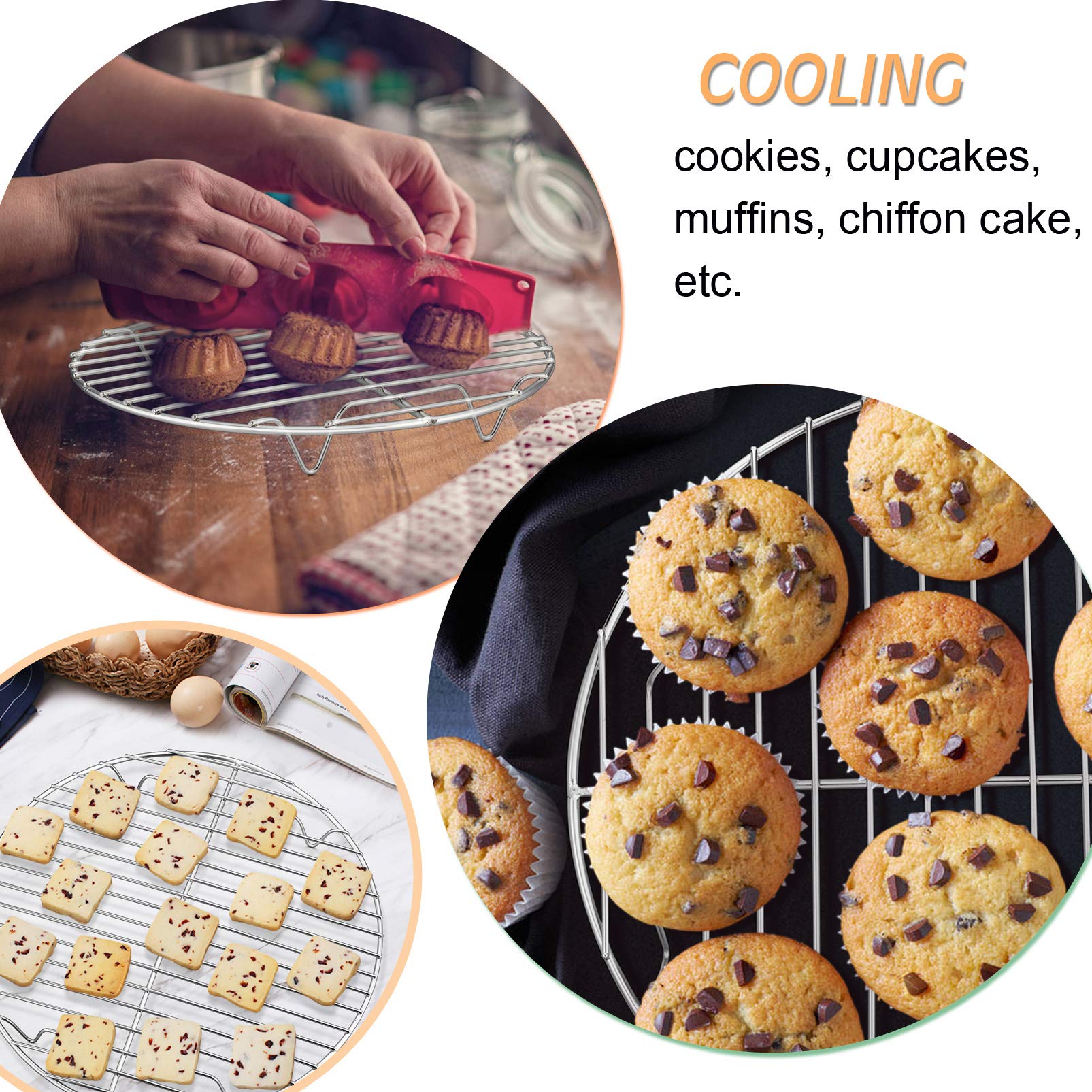 Acient Cooking Rack P&P Chef Cooking Rack Round, 9-Inch Stainless Steel Round Rack For Coo ...
