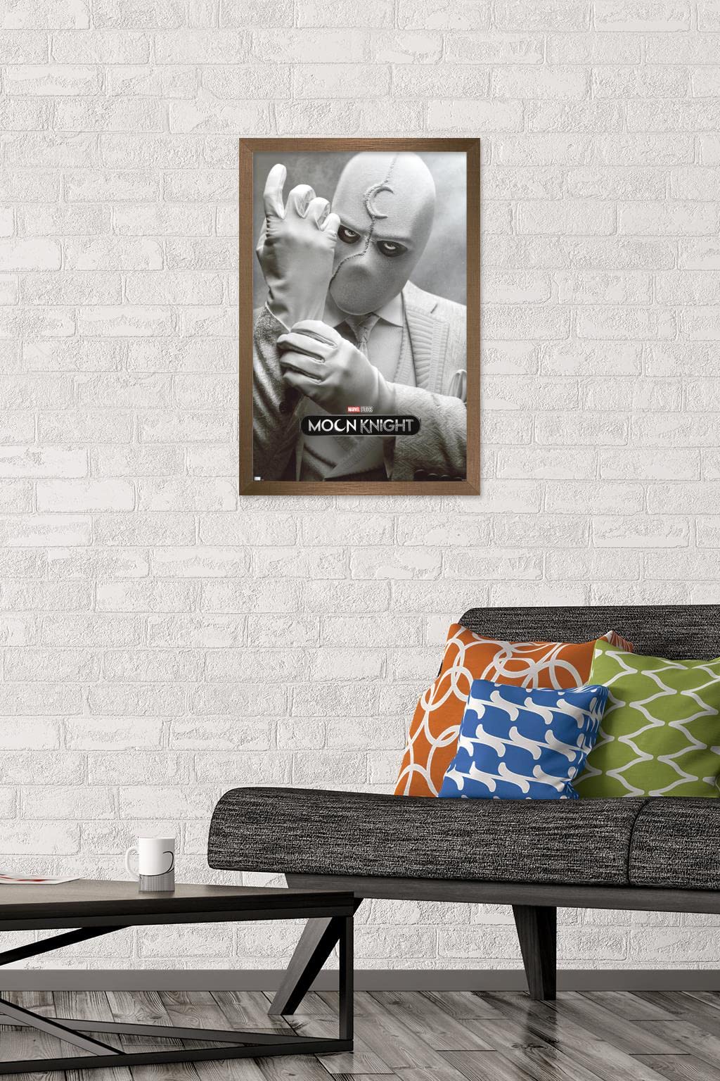 Trends International Marvel Moon Knight - Mr. Knight One Sheet Wall Poster, 14.725'' X 22.375'', Bronze Framed Version