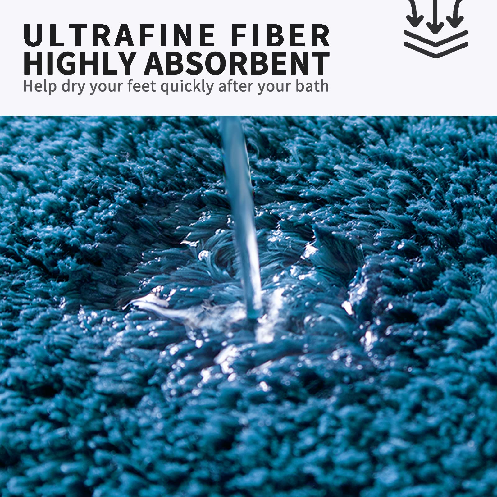 FIFU Bathroom Rugs Non-Slip  Soft Plush & Absorbent Bath Mats for Bathroom Floor  Machine Washable Shower Rug 24x36 Inches Peacock Blue