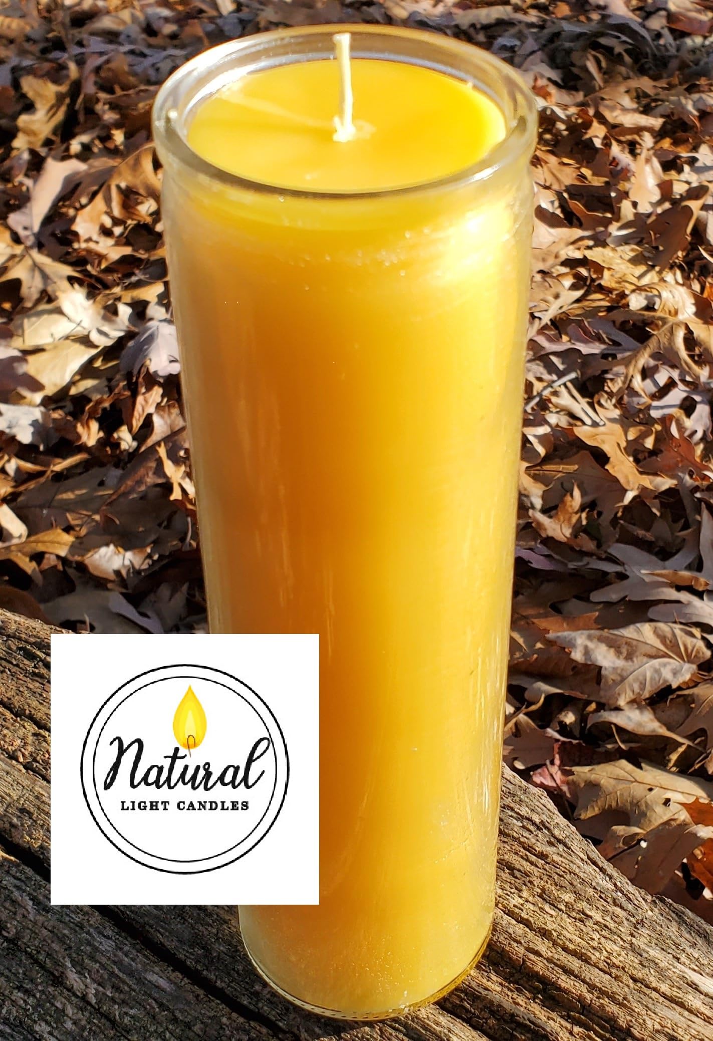 Beeswax Glass Vigil Altar Candle Prayer Meditation Candle Burns up to 100 Hours Glass Jar Candle. Pure 100% Michigan Beeswax