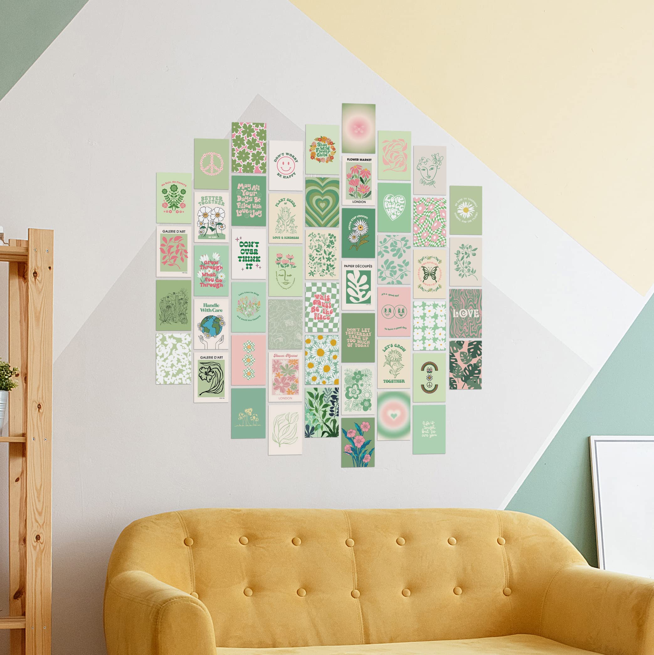 Sage Green Room Decor Aesthetic 70pcs  Green Wall Collage Kit Aesthetic Pictures for Teen Girls  Preppy Posters for Girls Room  Danish Pastel Aesthetic Wall Decor  Pastel Bedroom Decor