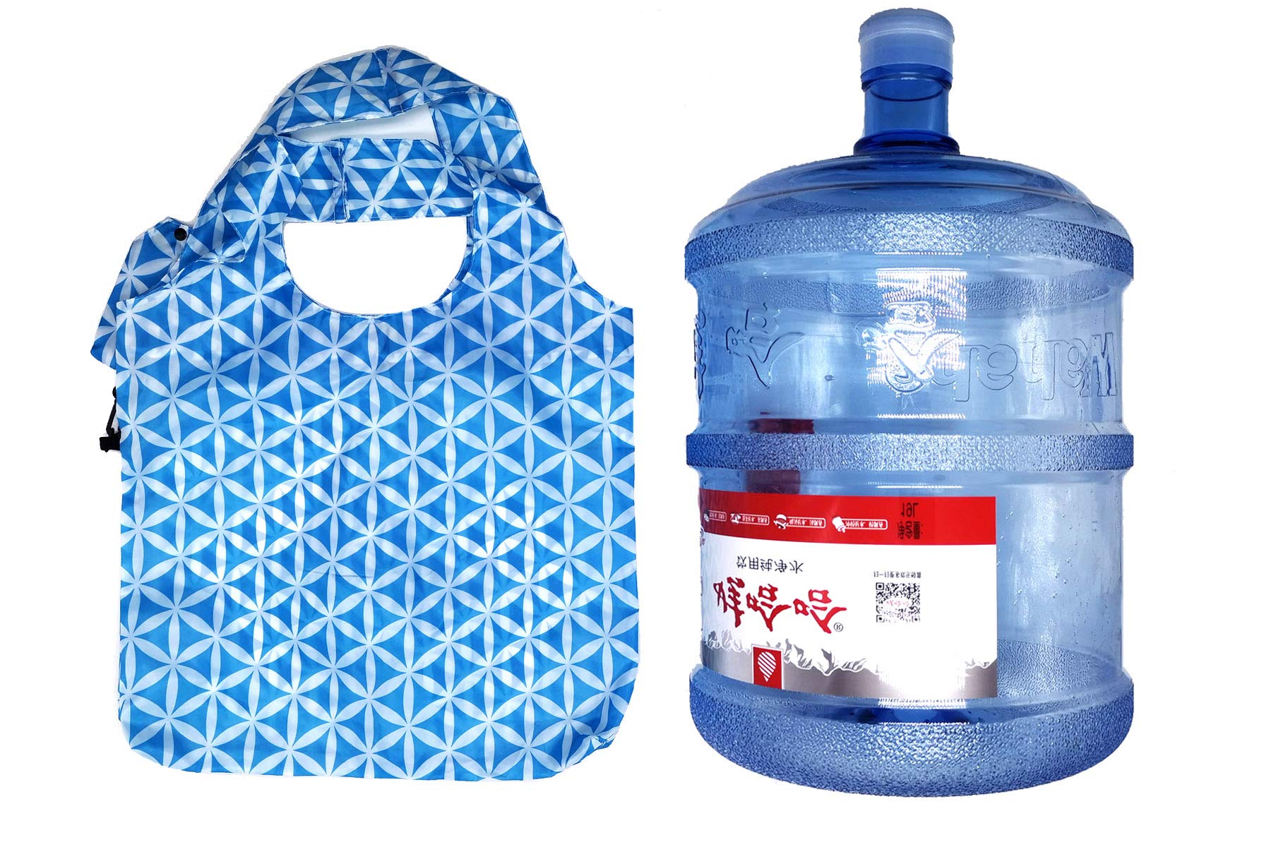 Holyluck Set Of 3 Reusable Grocery Bags,Heavy Duty Foldable Shopping Bag-Sky Blue