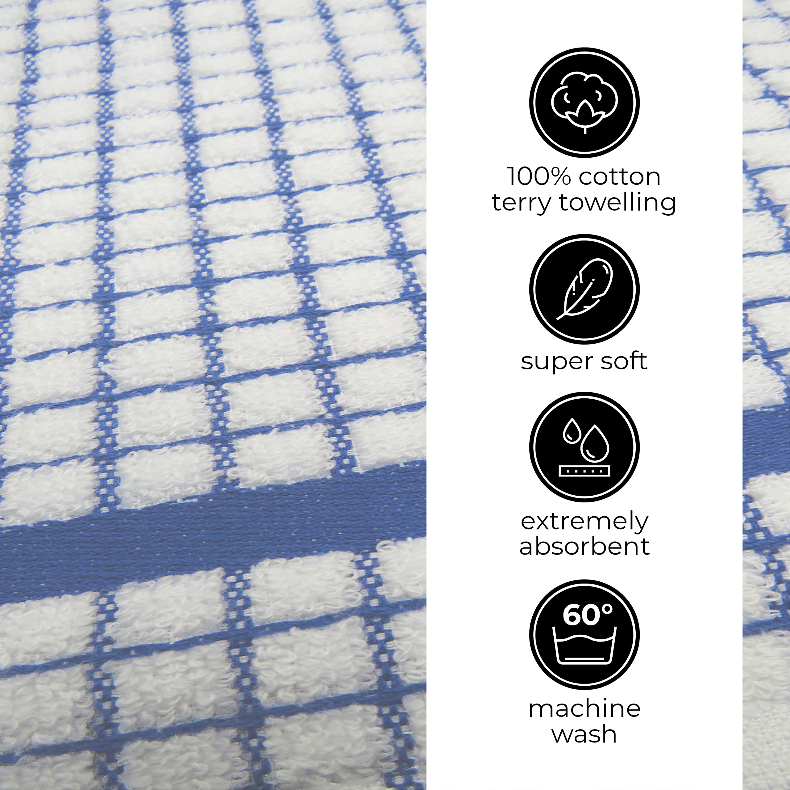Samuel Lamont Poli-Dri Towel White With Cornflower Blue