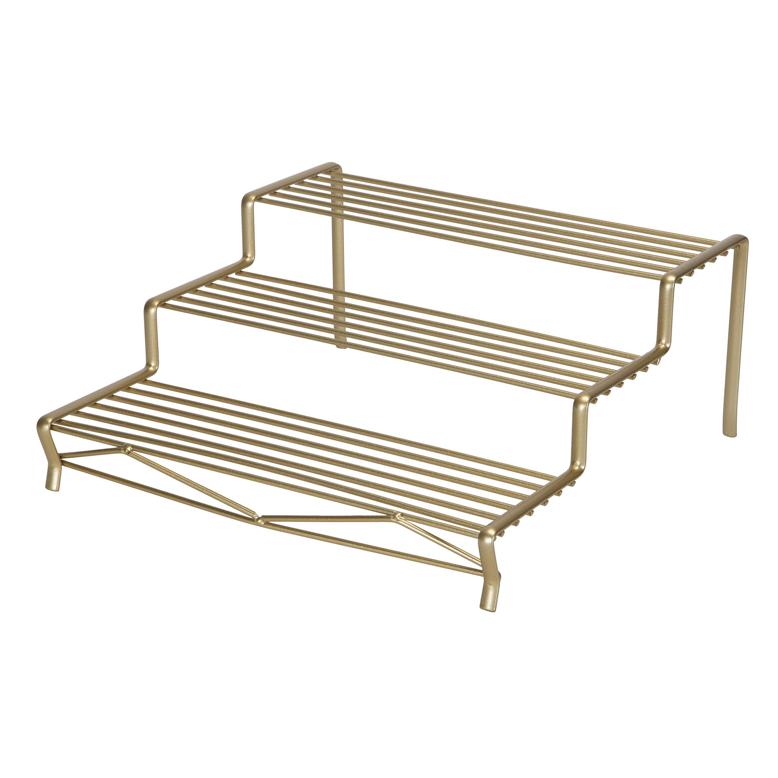Kitchen Details Geode 3 Tier Spice Rack | Countertop & Cabinet Organizer | Free Standing | Rust Resistant | Satin Gold