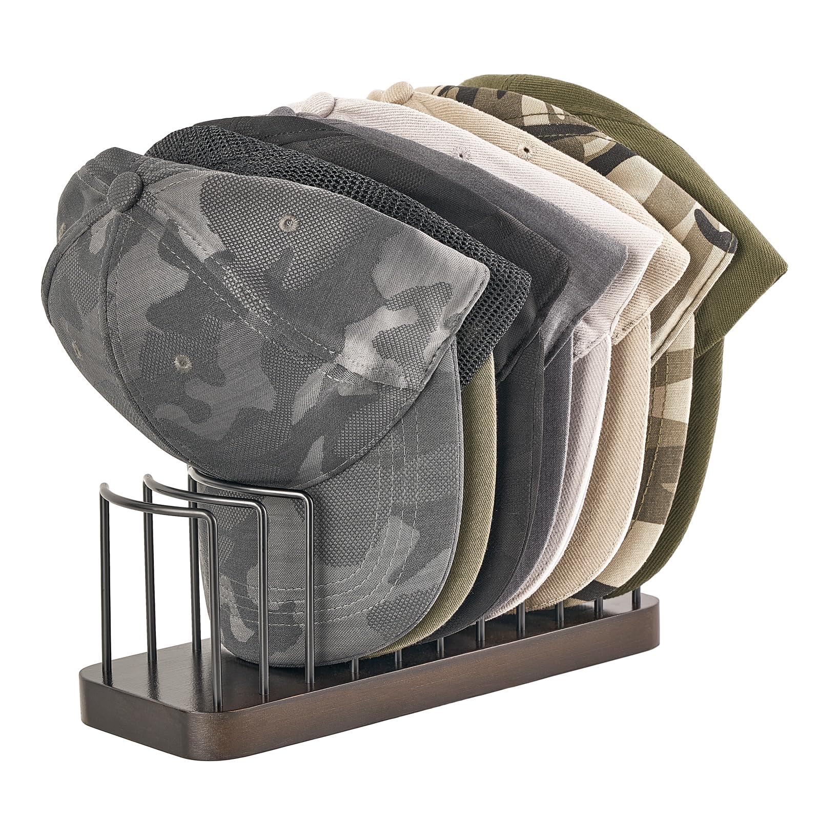 Mkono Hat Organizer For Baseball Caps, Hat Holder For 10 Baseball Caps, Tabletop Hat Rack Stand Hat Storage Display Baseball Cap