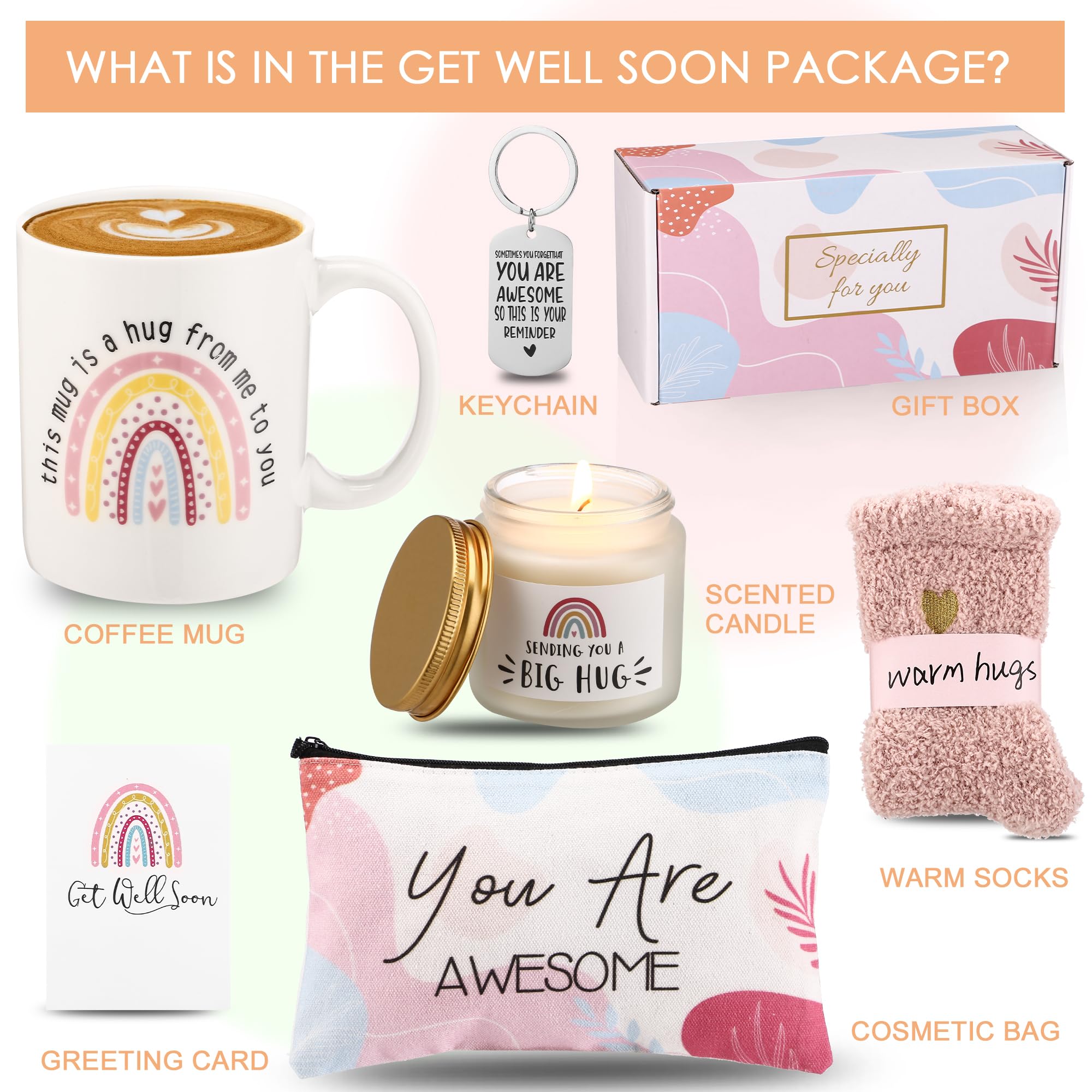 wangxitumug Get Well Soon Gifts for Women After Surgery,Gifts Basket for Women, Sick Care Package for Women, Encouragement Gift