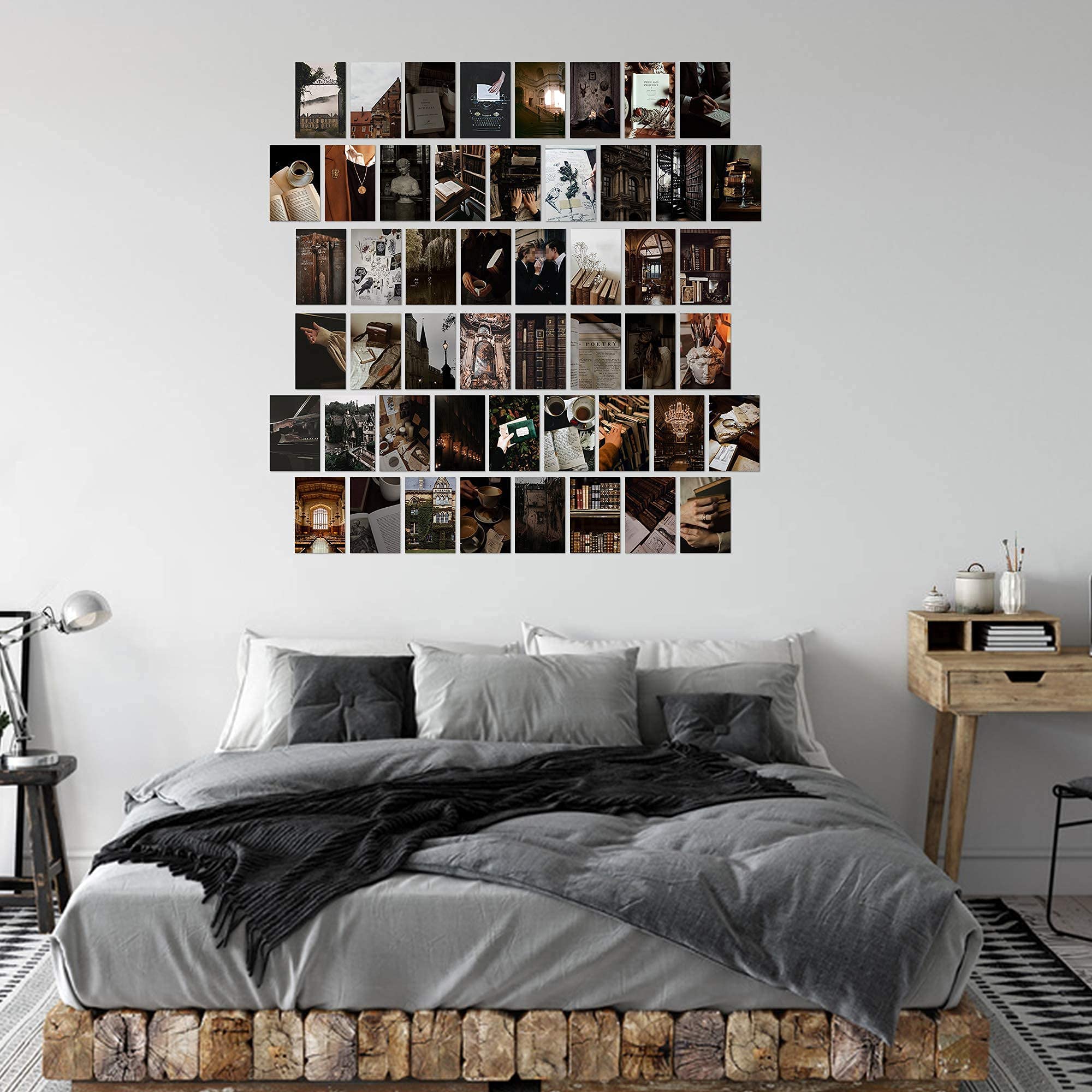 Yopyame 50PCS Dark Academia Aesthetic Pictures Wall Collage Kit  Retro Style Photo Collection Collage Dorm Decor for Teens and Young Adults  Wall Prints Kit  Small Posters for Room Bedroom Aesthetic