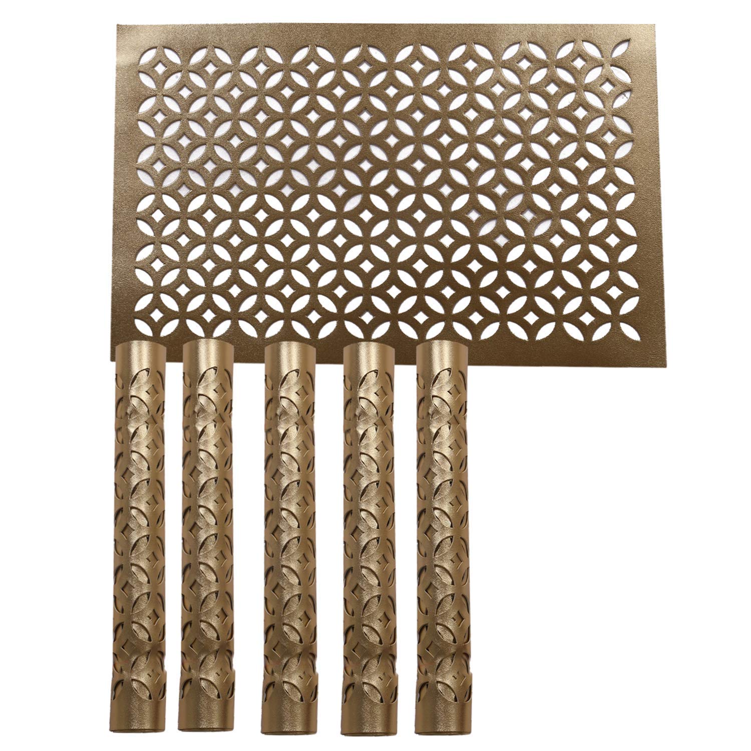 Kuber Industries Pvc Soft Leather 6 Pieces Dining Table Placemat Set (Gold) -Ctktc29146