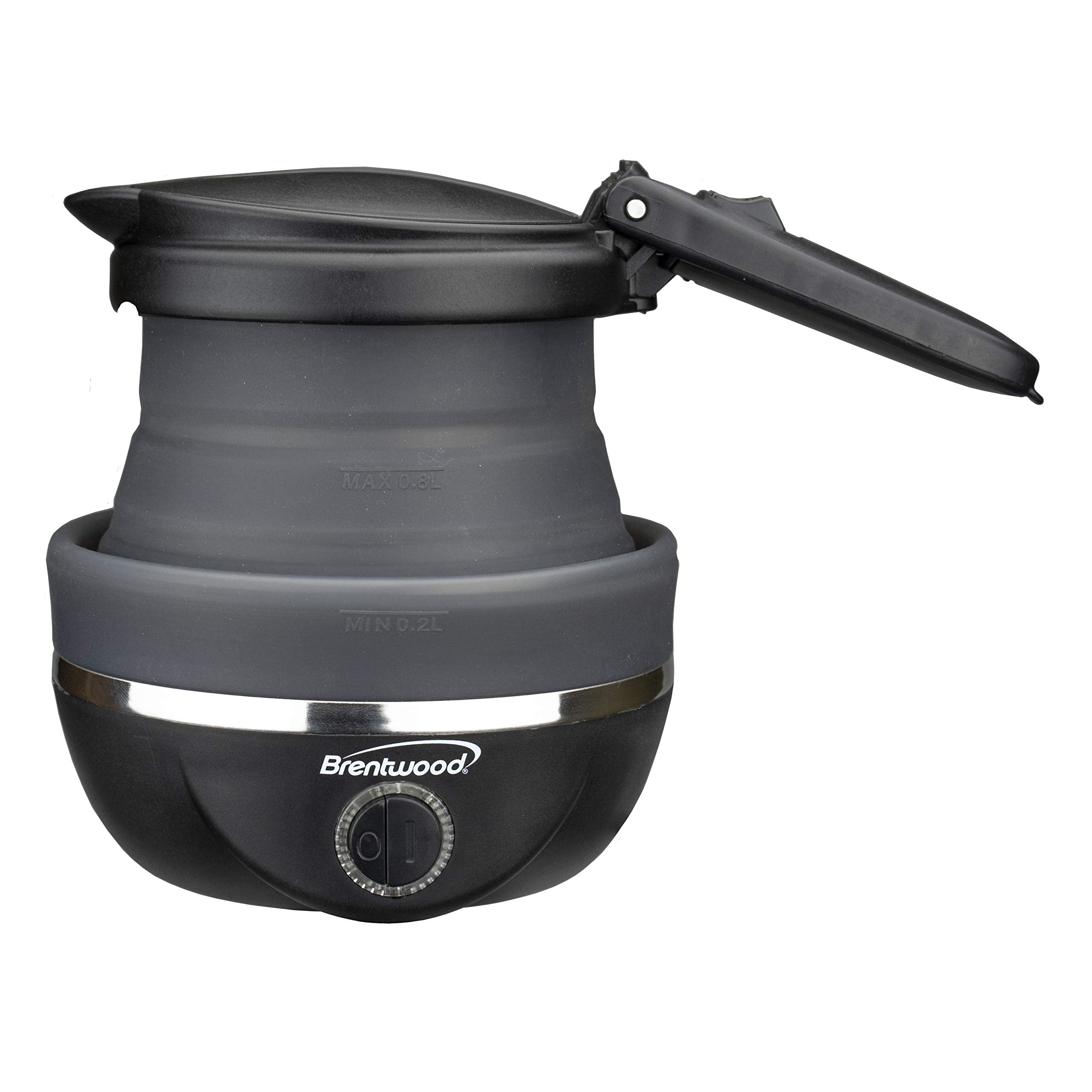 Brentwood Appliances Kt-1508Bk .85-Quart Dual-Voltage Collapsible-Travel Kettle (Black), 0.85Q