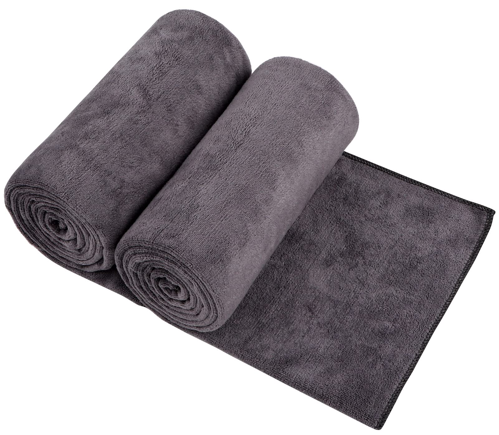 Orighty Bath Towel Set Pack Of 2 - Soft Feel Grey Bath Towel Sets, Highly Absorbent Microfiber Towels For Body, Quick Drying, Mi