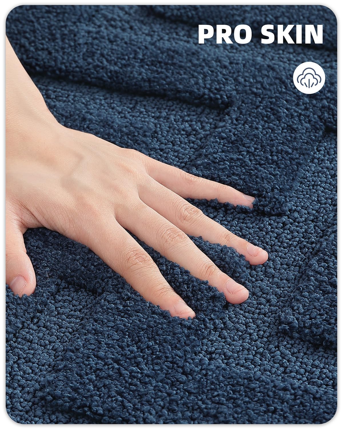 Color G Navy Blue Bathroom Rugs - Refresh Your Bathroom with Absorbent Dark Blue Microfiber Bath Mat - Non Slip  Soft  Washable  Quick Dry  20?32?Bath Rug Bathroom Carpet for Shower