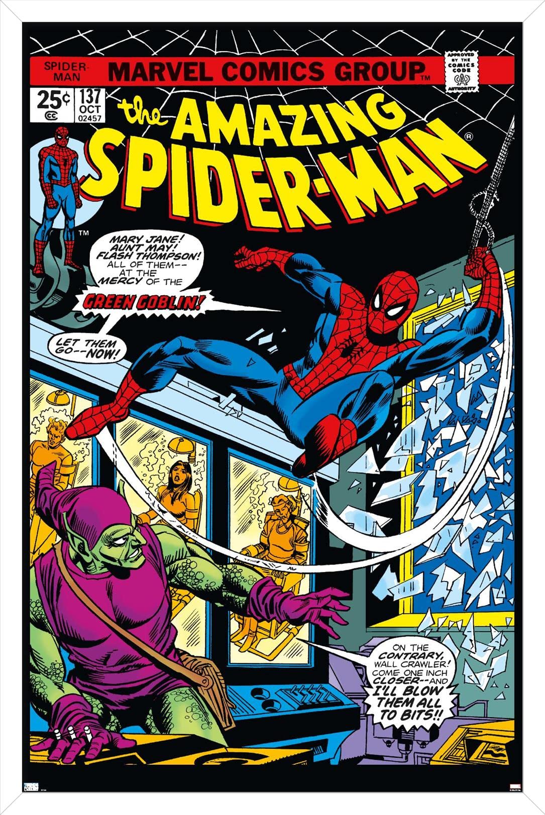 Trends International Marvel Comics - Spider-Man - Amazing Spider-Man #137 Wall Poster, 14.72'' X 22.37'', White Framed Version