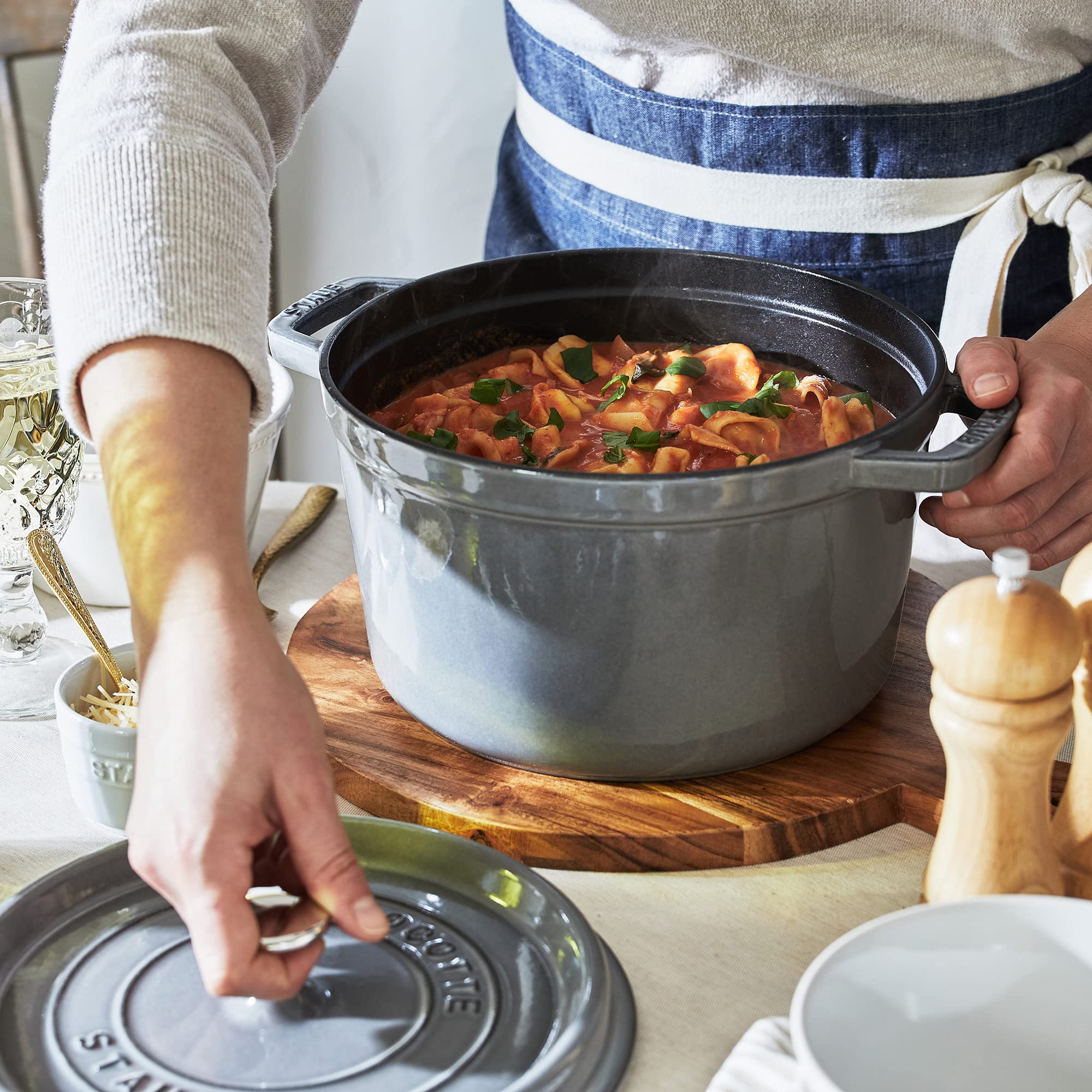 Staub Cast Iron 5-Qt Tall Cocotte - Graphite, Made In France