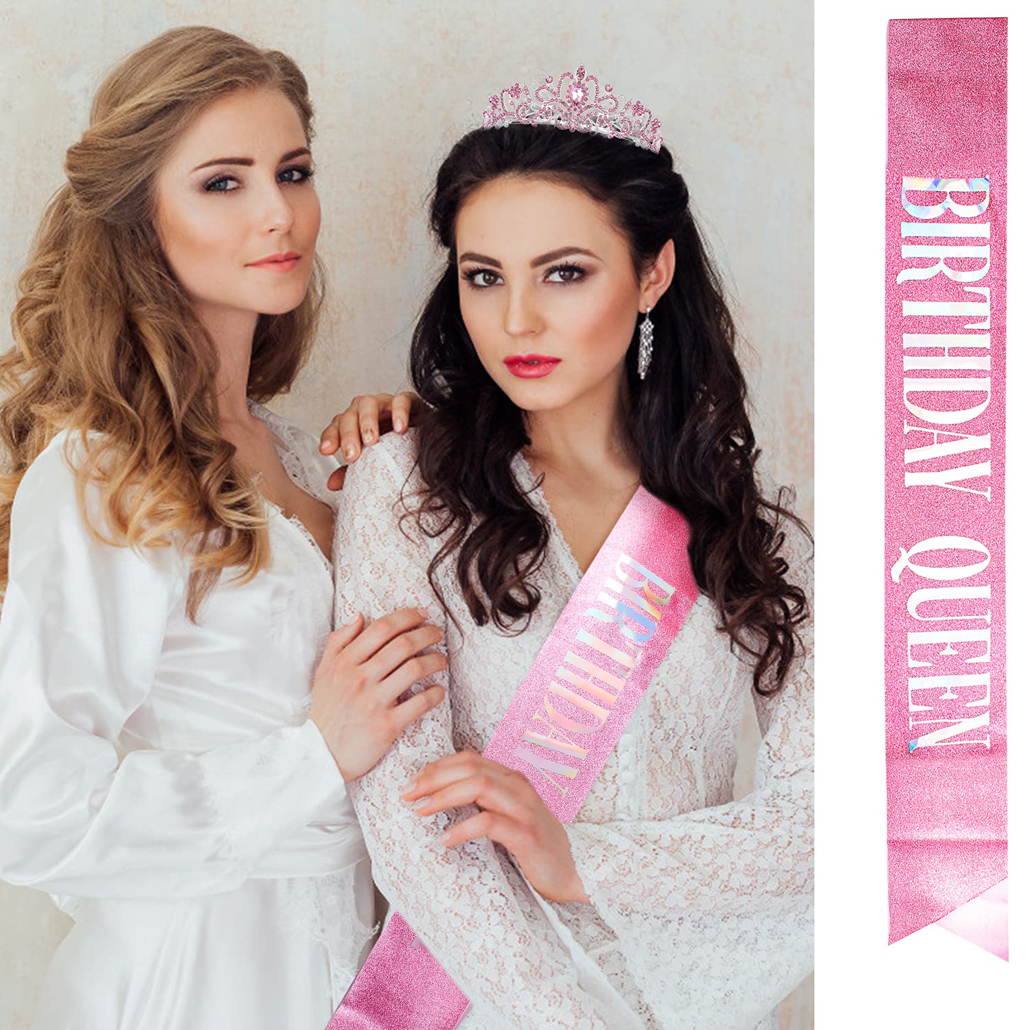 Birthday Tiara For Women, Tiara For Women Pink Rhinestone, Happy Birthday Queen Tiara For Women, Crown For Girls Tiaras Birthday