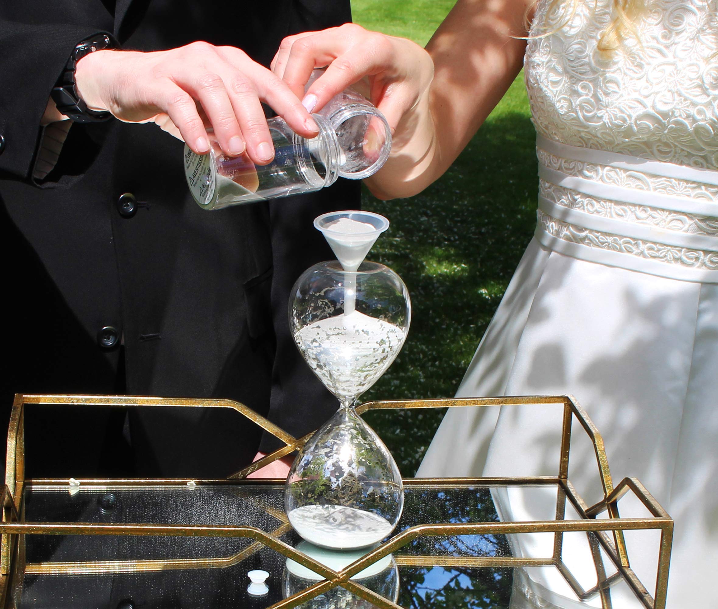 Lillian Rose Hourglass Wedding Unity Sand Ceremony Set, 3.25X3.25X8.25, Clear