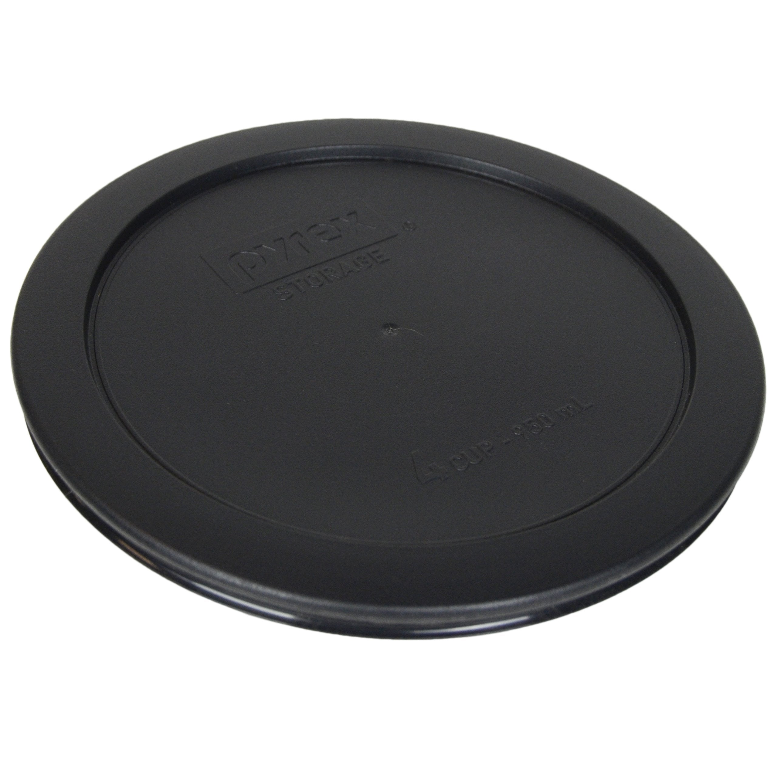 Pyrex Bundle - 2 Items: 7201-PC 4-Cup Black Plastic Food Storage Lids