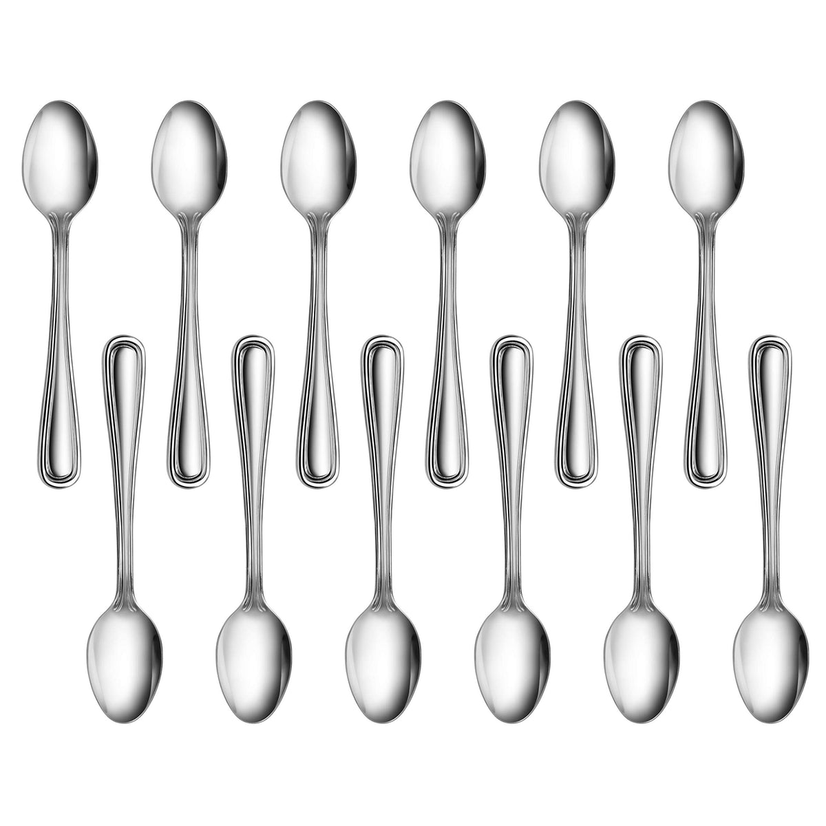 New Star Foodservice Slimline Coffee Spoon (Set Of 12), Stainless Steel