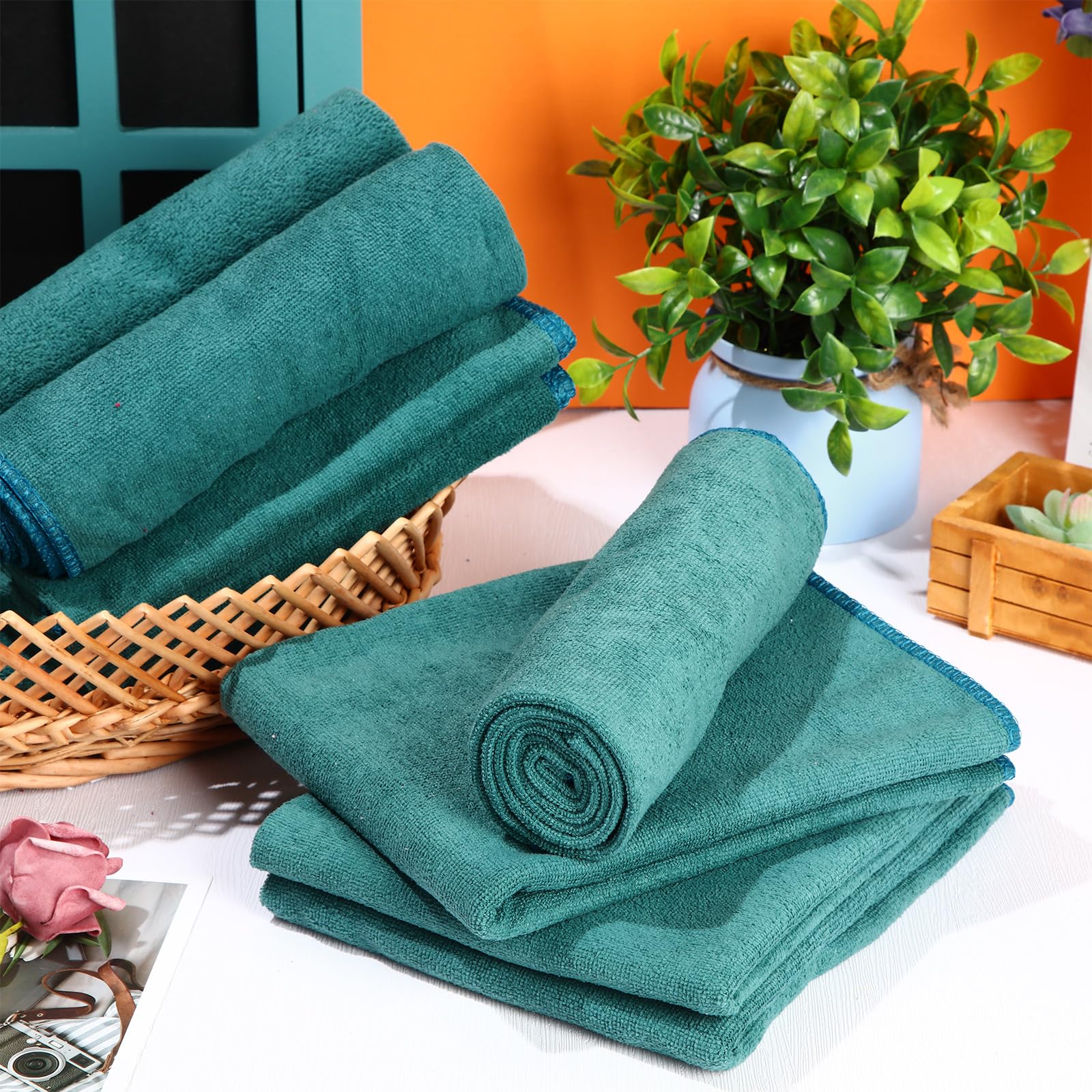 Newwiee 72 Pack Bleach Proof Towels Bulk for Salon Hair Microfiber Towels 18 x 30 Inch Dry Lint Free Hair Drying Salon Towel Han