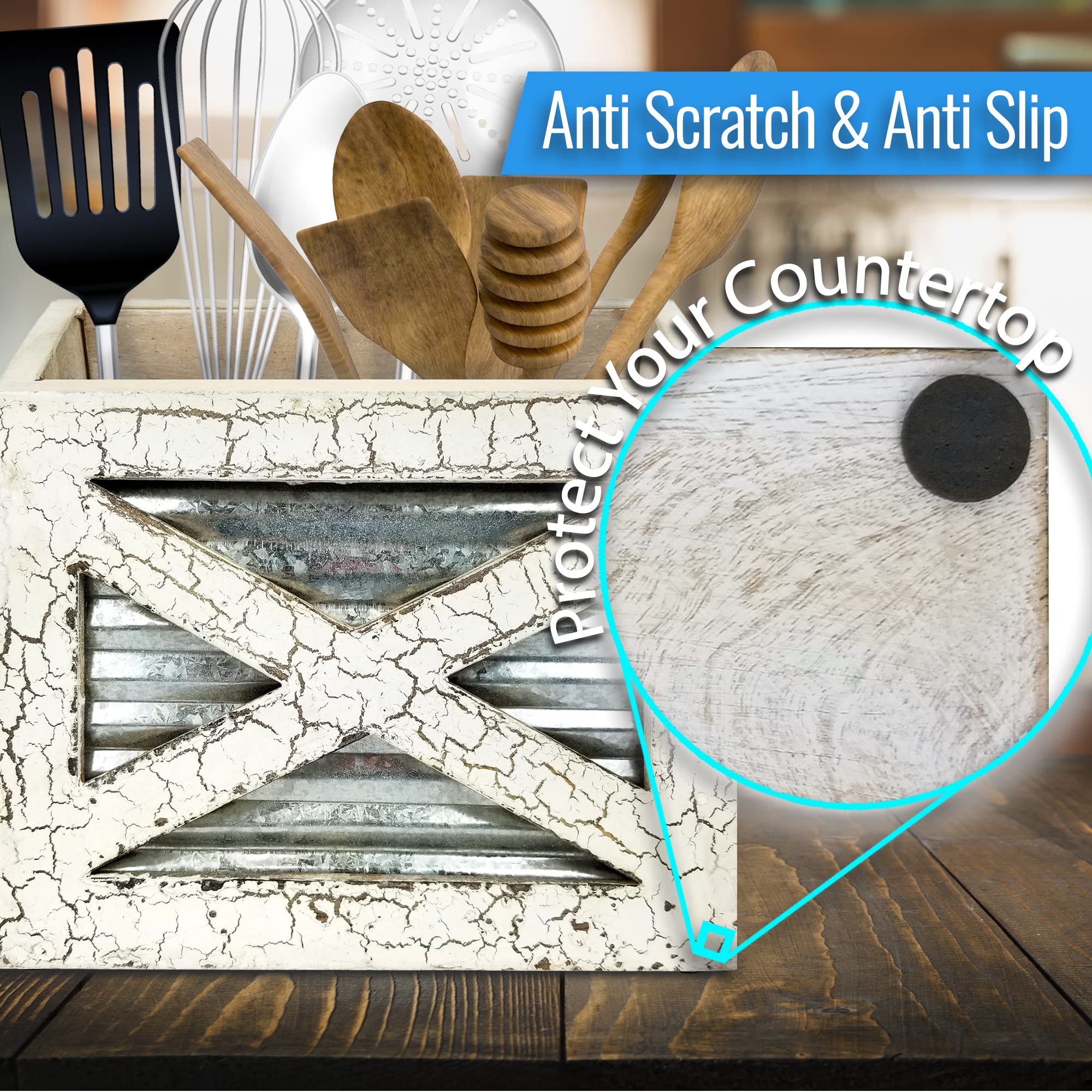 My Vintage Finds Rustic Utensill Holder Wooden Kitchen Farmhouse Utensil Holder For Countertop White