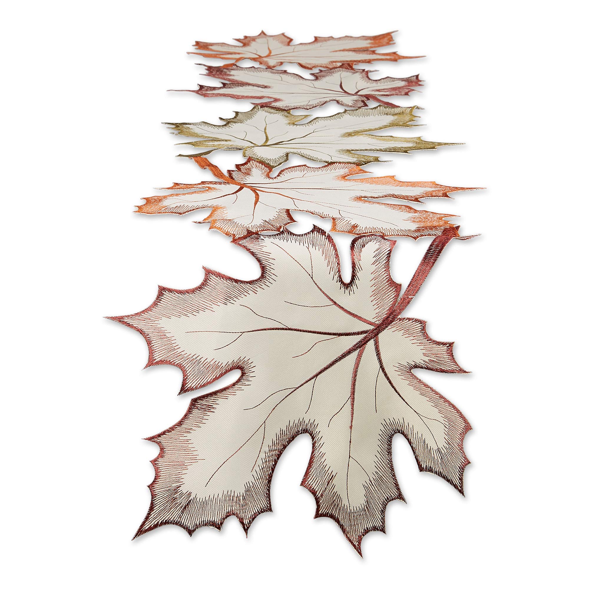 DII Fall Table Decorations Indoor D  cor, Thanksgiving, Table Runner, 14x70, Embroidered Cut Work Leaves