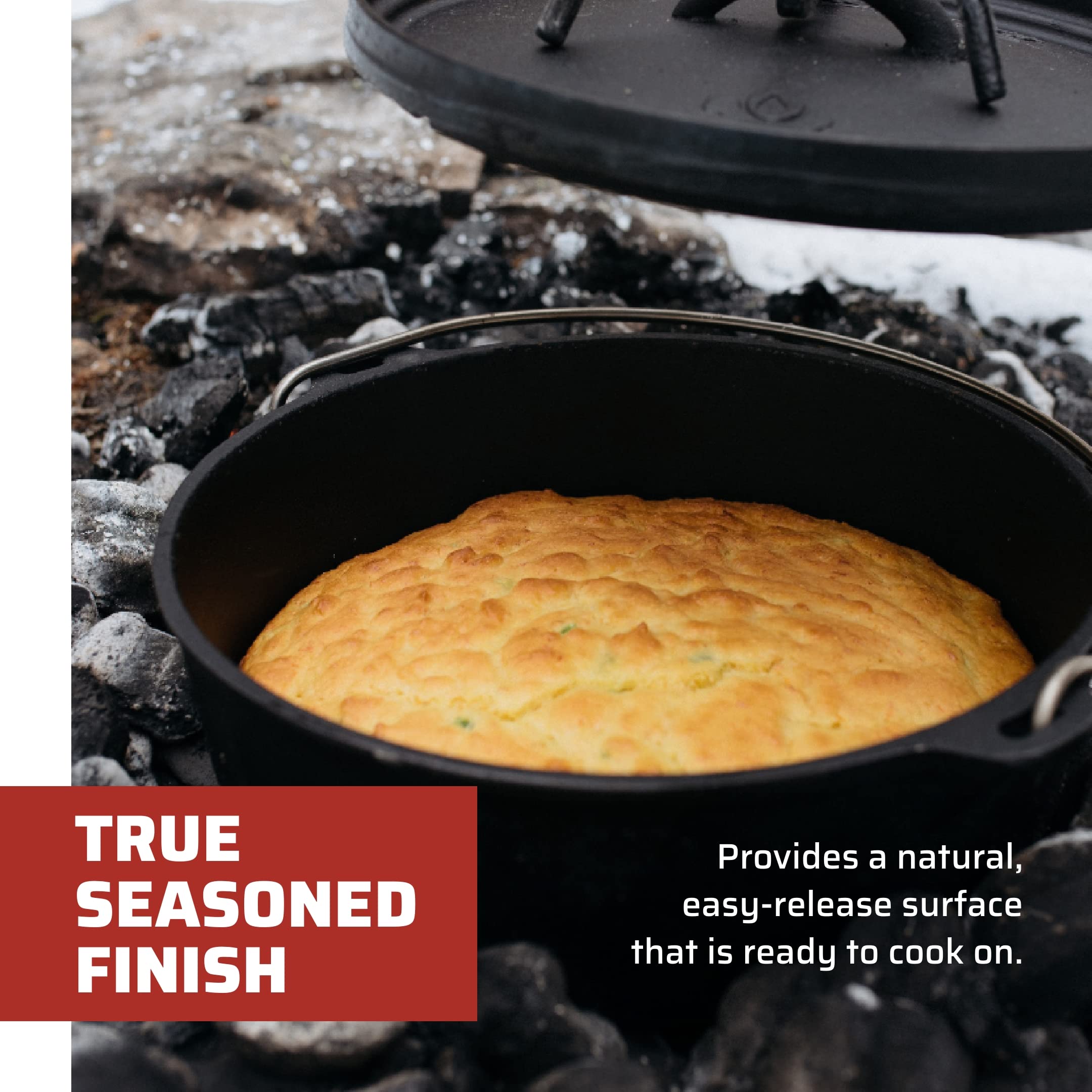Camp Chef Classic 10 Dutch Oven - Cast Iron Dutch Oven Pot With Lid For Indoor & Outdoor Cooking - 10'' Dutch Oven - 4 Quarts