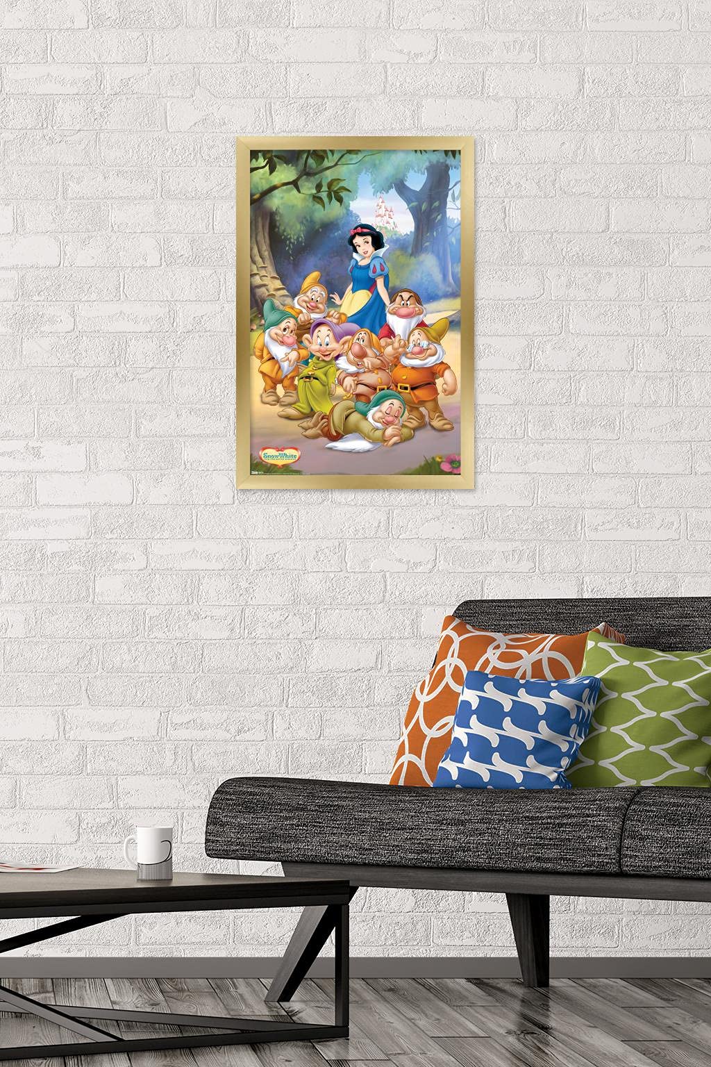 Trends International Disney Snow White And The Seven Dwarfs - Group Wall Poster, 14.725'' X 22.375'', Gold Framed Version