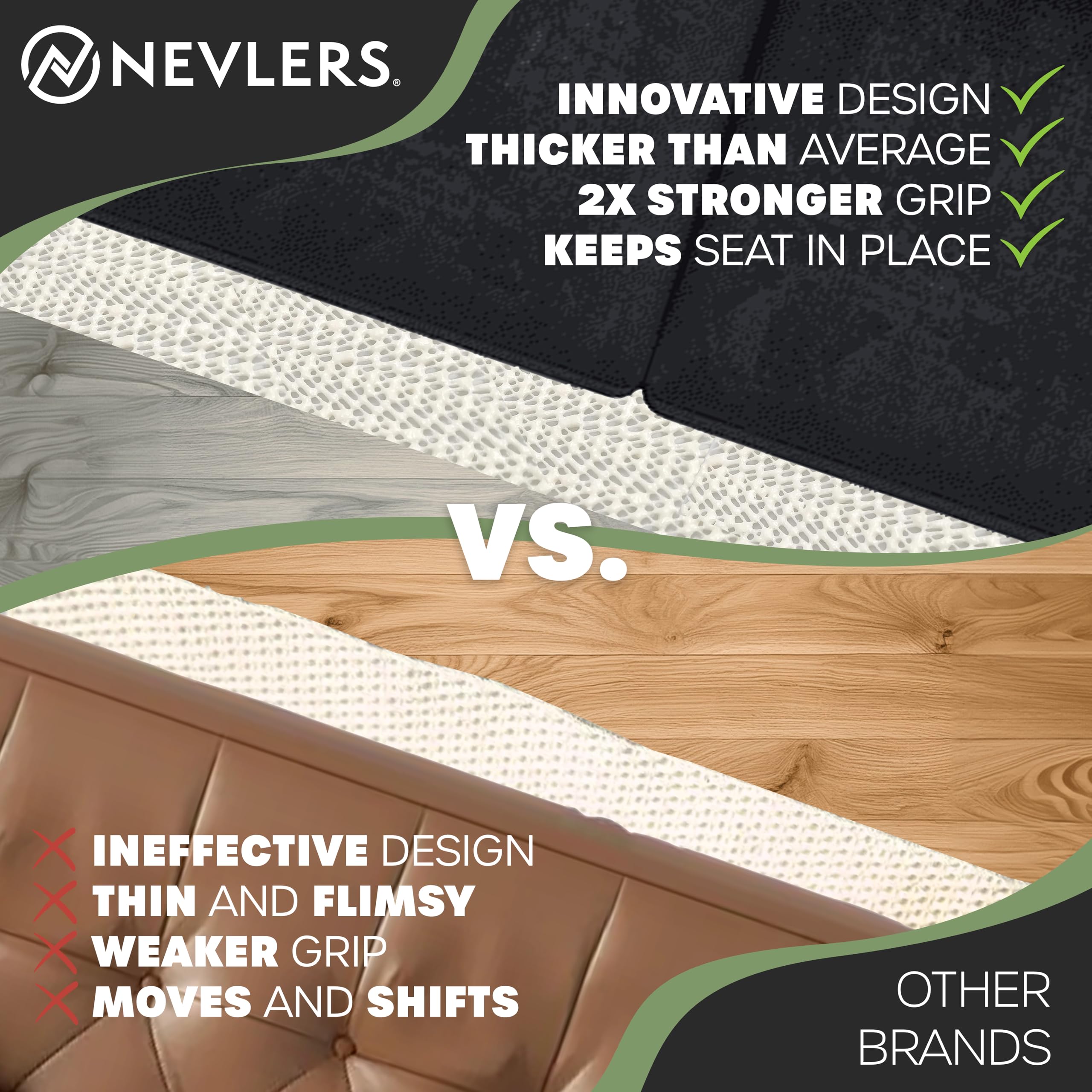Nevlers 22 X 72 Anti Slip Cushion Gripper For Couch Strong  Durable Gripper Pad Helps Keep Couch Cushions From Sliding - Multi-P