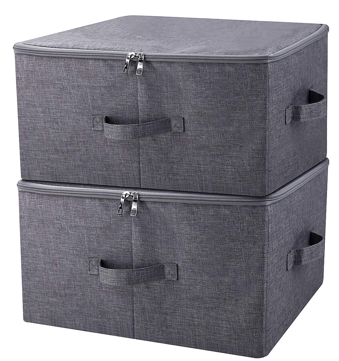 Iwill Create Pro Fabric Garment Storage Box With Zip Lid For Wardrobe, Black Gray