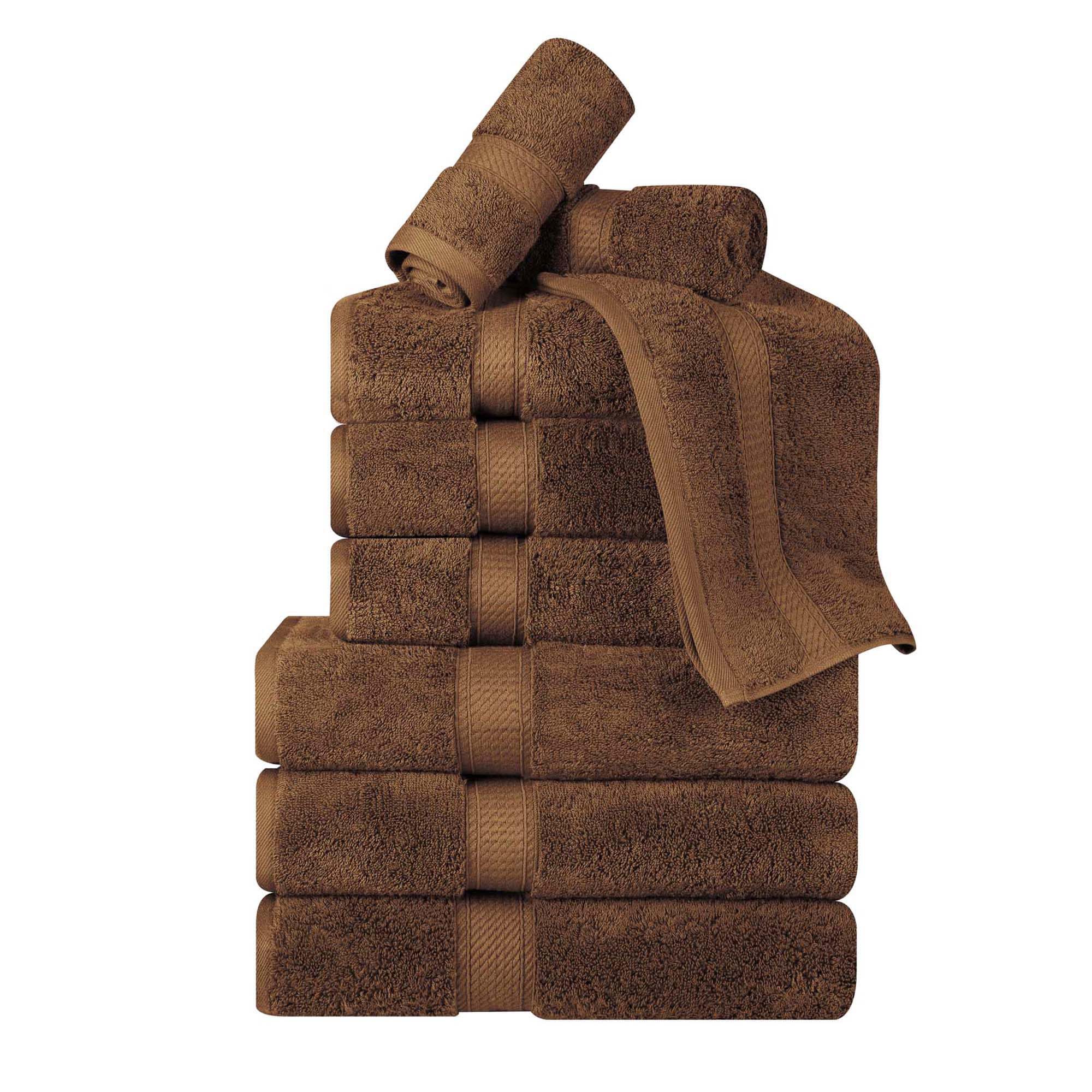 Superior Egyptian Cotton Pile 9 Piece Towel Set, Includes 3 Bath, 3 Hand, 3 Face Towels/Washcloths, Ultra Soft Luxury Towels, Th