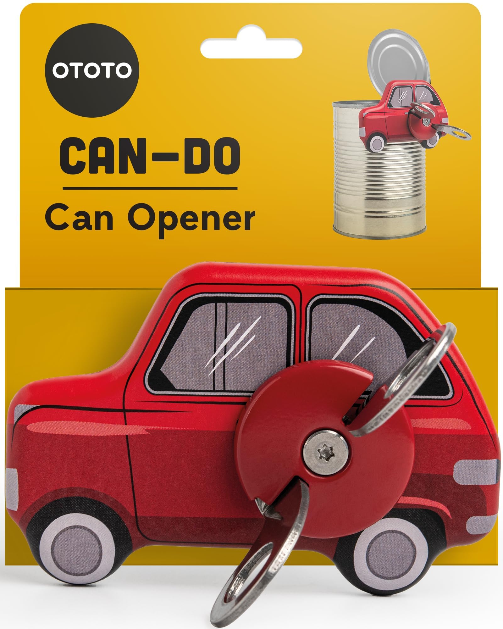 Ototo Can Do Manual Can Opener - Handheld Can Opener Manual - Easy Grip & Durable Safety Can Opener - Fun Kitchen Gadgets Design