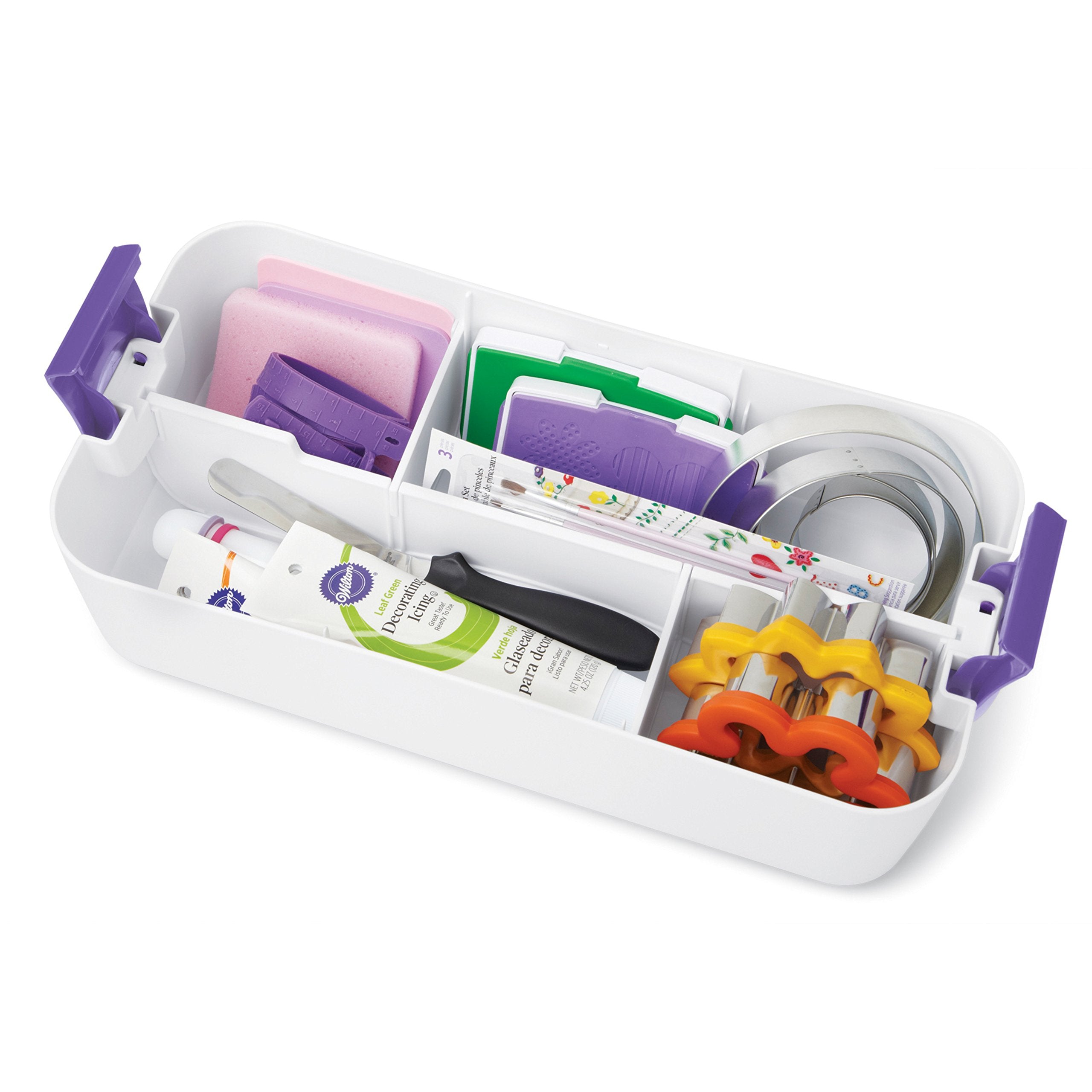 Wilton Decorator Preferred Cake Decorating Tool Caddy - White/Purple, Model 409-3077, Essential for Cake Decorating