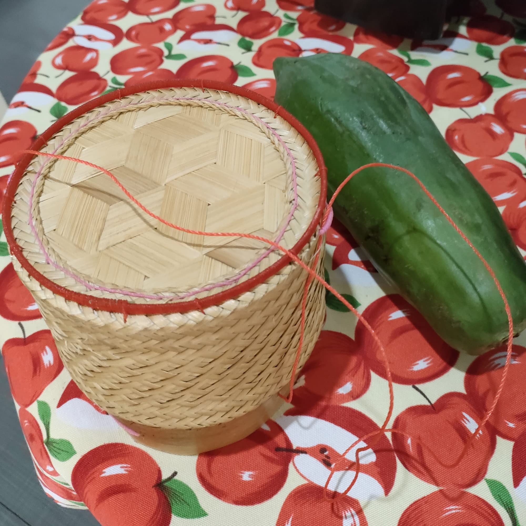 Sticky Rice Basket Kratip Container Thai Serving Bowl Bamboo Thai Laos Traditional Weave Wickerwork Serving Travel After Keep Wa