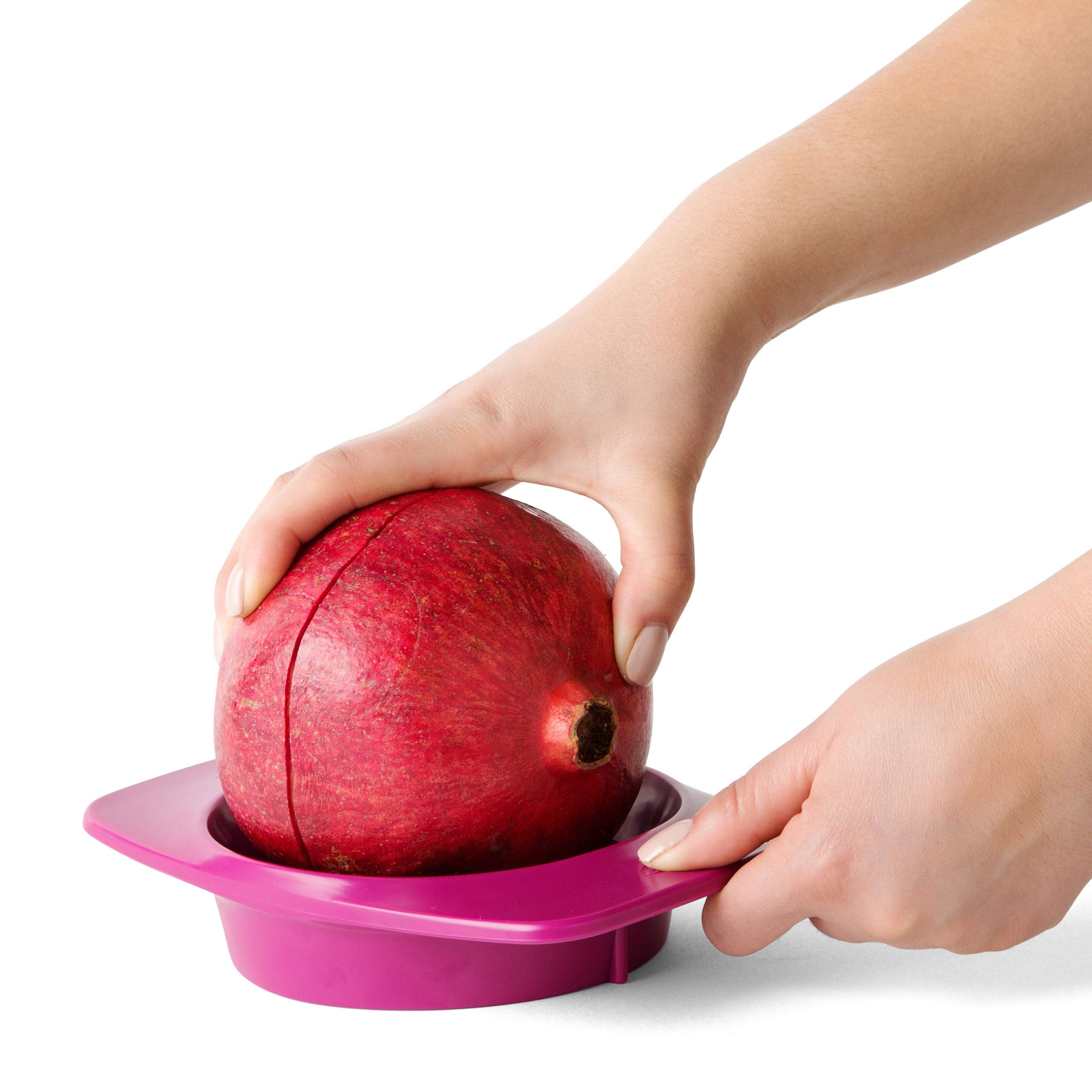 Chef'n Pomegranate Prep Tool - Slicester, Stainless Steel, One Size, Cherry, Model 102-006-005