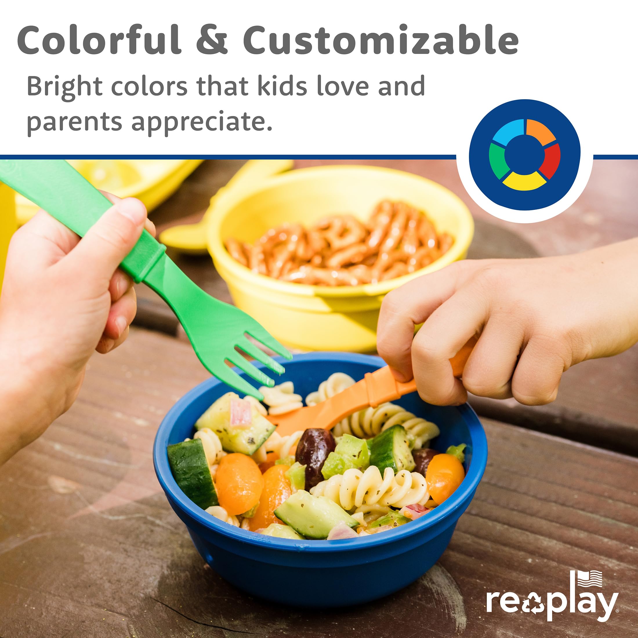 RE-PLAY Made in USA 8pk Toddler Feeding Utensils Spoon and Fork Set  Made from BPA Free Eco Friendly Recycled Milk Jugs - Virtua