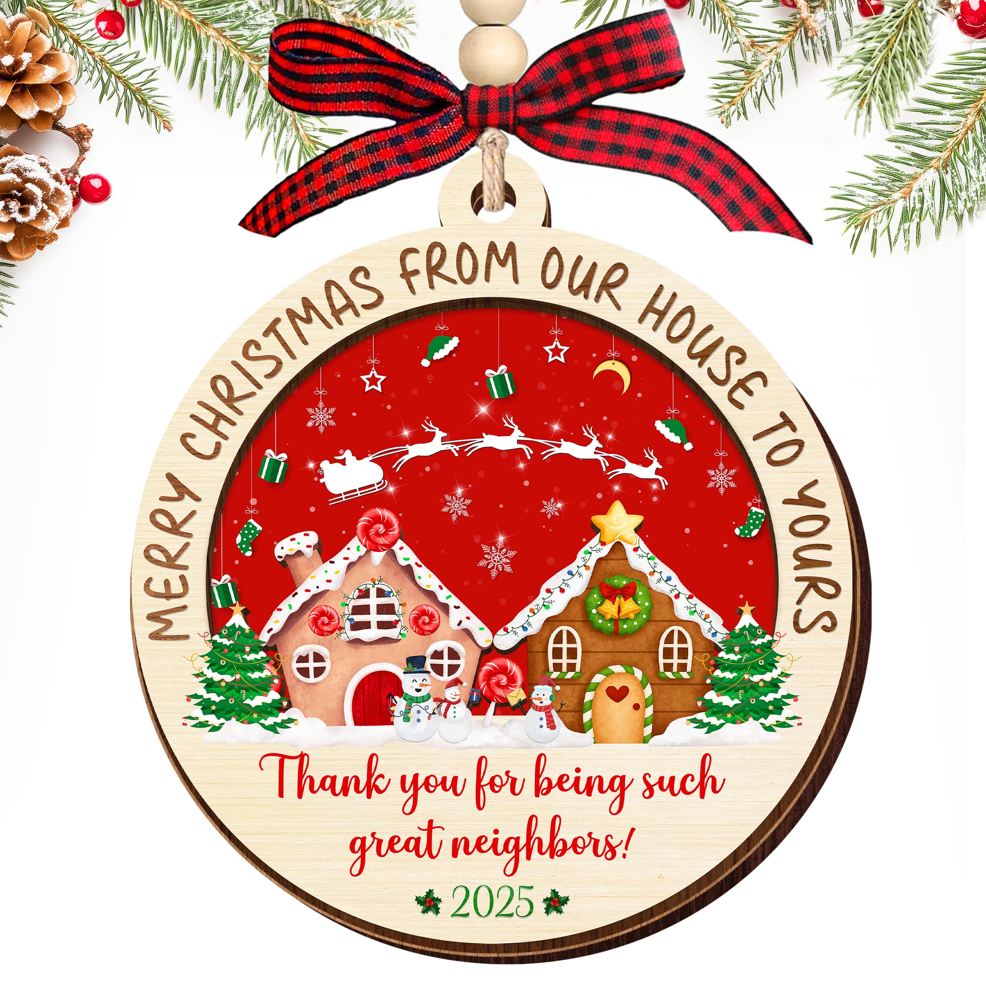 HEXMOZ Neighbor Christmas Ornaments 2025 - Christmas Neighbor Gifts - Gifts for Neighbors, Best Neighborhood Gift Ideas - Friend