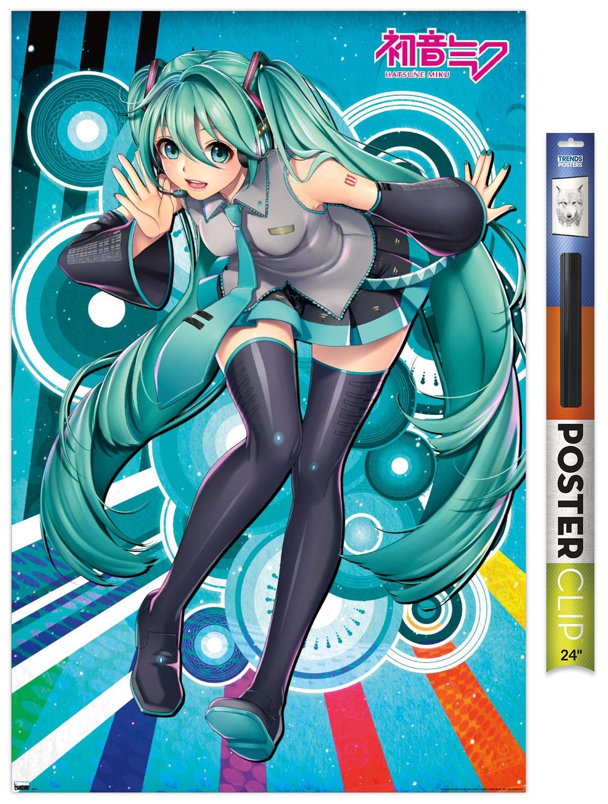 Trends International Hatsune Miku - Whisper Wall Poster, 22.37'' X 34.00'', Poster & Clip Bundle