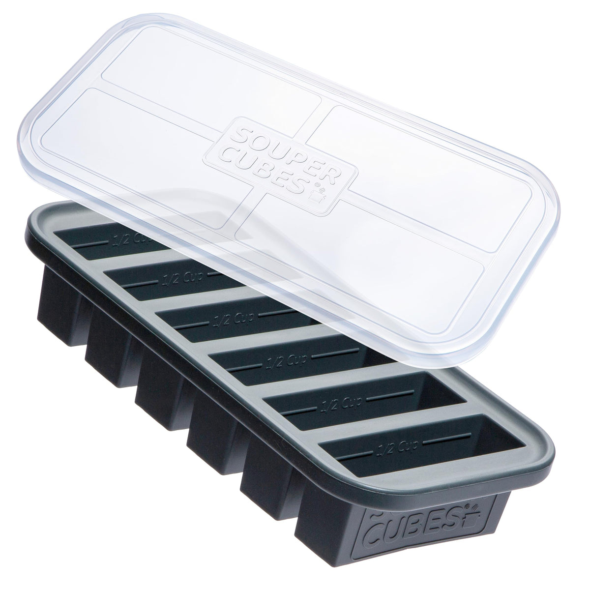 Souper Cubes 1/2 Cup Silicone Freezer Tray With Lid - Easy Meal Prep Container And Kitchen Storage Solution - Silicone Mold For