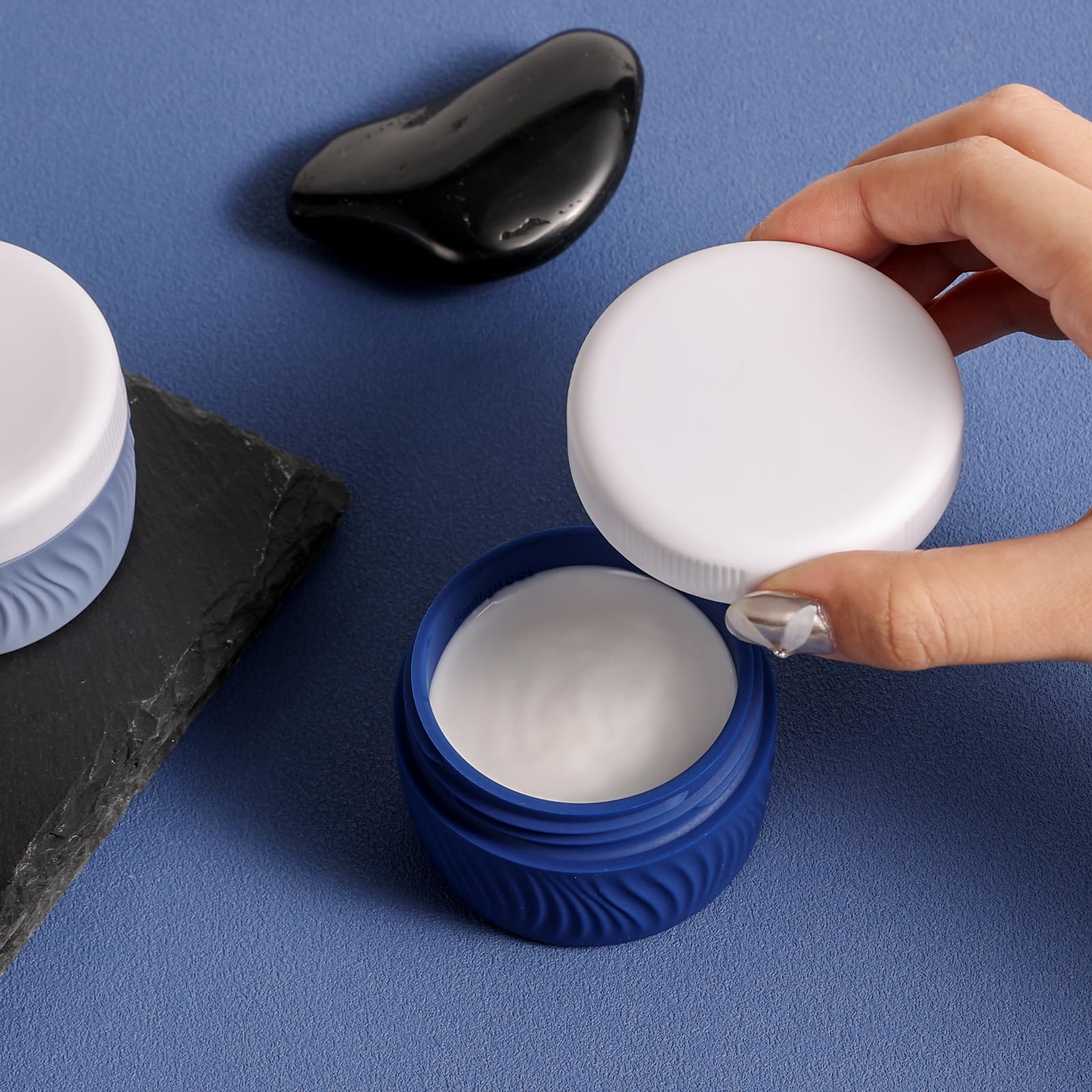 Kuangre Travel Containers For Toiletries, Silicone Cream Jars Bpa Free, Tsa Approved 2Oz Travel Size Containers, Leak-Proof Trav