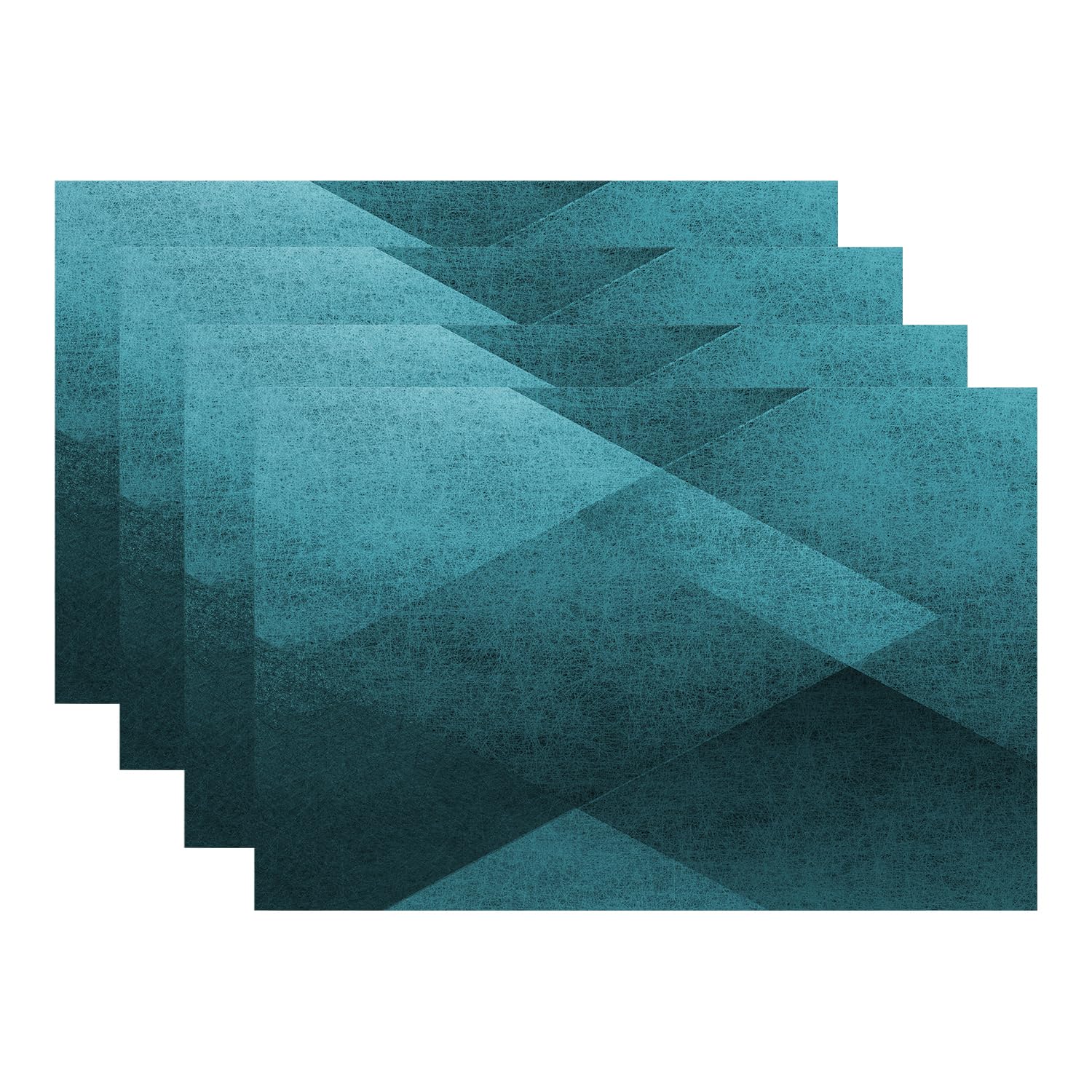 Batmerry Teal Blue Black Placemats, Blue Vintage Background Texture Pattern Woven Burlap Modern Placemats For Dining Table Kitch