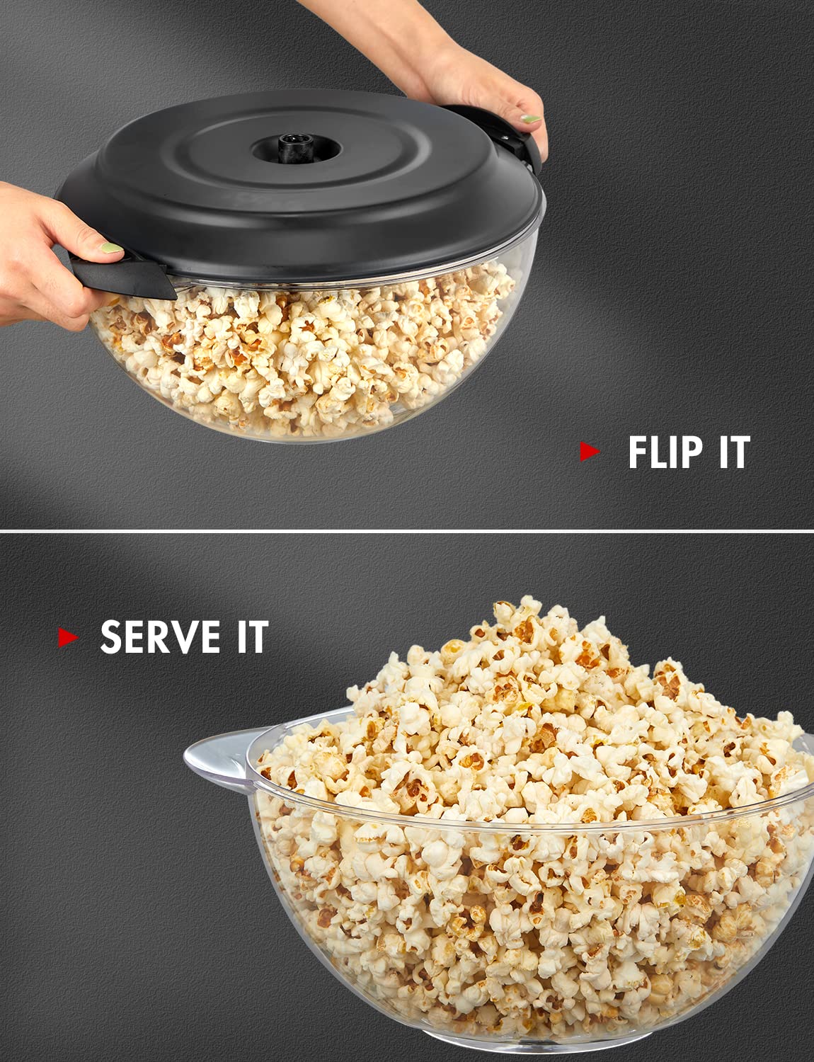 Popcorn Machine  6-Quart Popcorn Popper maker  Nonstick Plate  Electric Stirring with Quick-Heat Technology  Cool Touch Handles (Black)